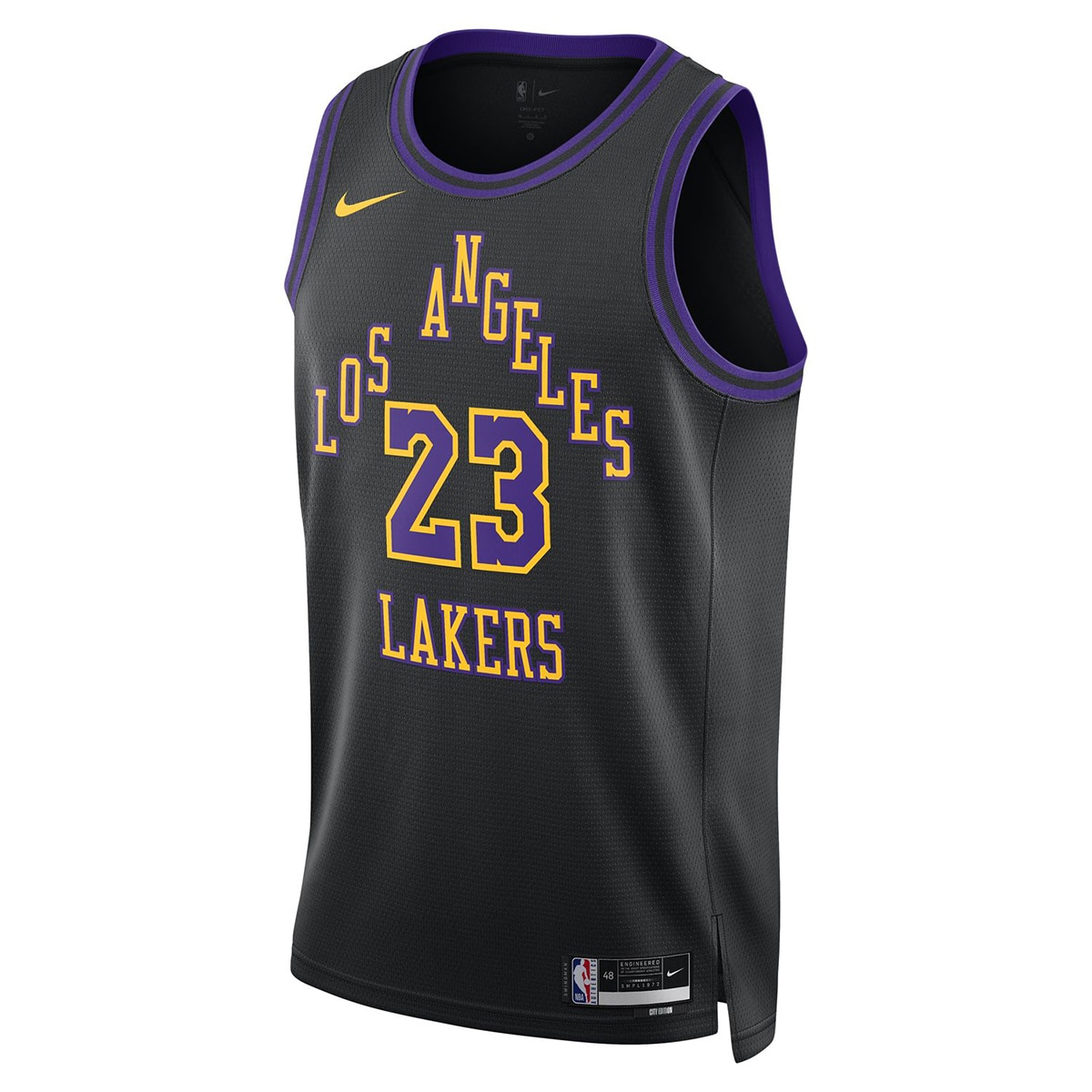 T-shirt de Homem LeBron James Los Angeles Lakers City Edition Preto-1