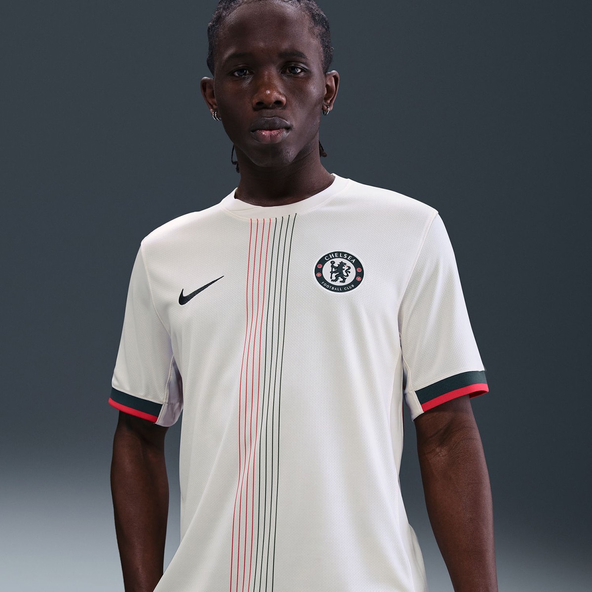 T-shirt de Homem 2.º Equipamento Chelsea FC 2025-2026 Stadium Cinzento-5