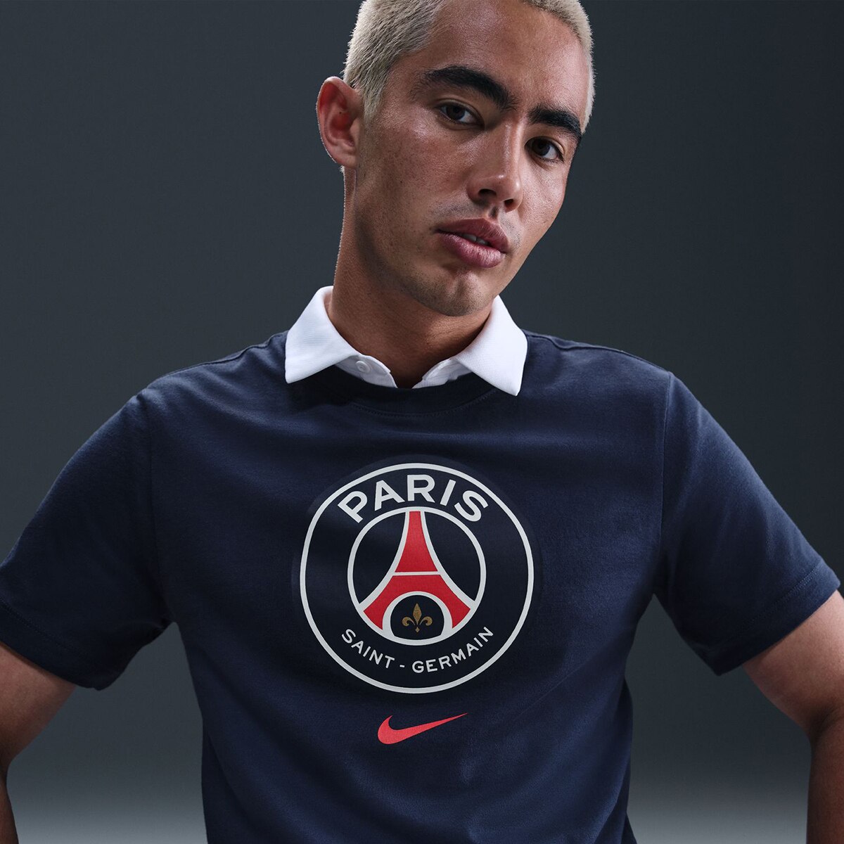 T-shirt de Homem Paris Saint-Germain PSG Crest Azul-marinho-5