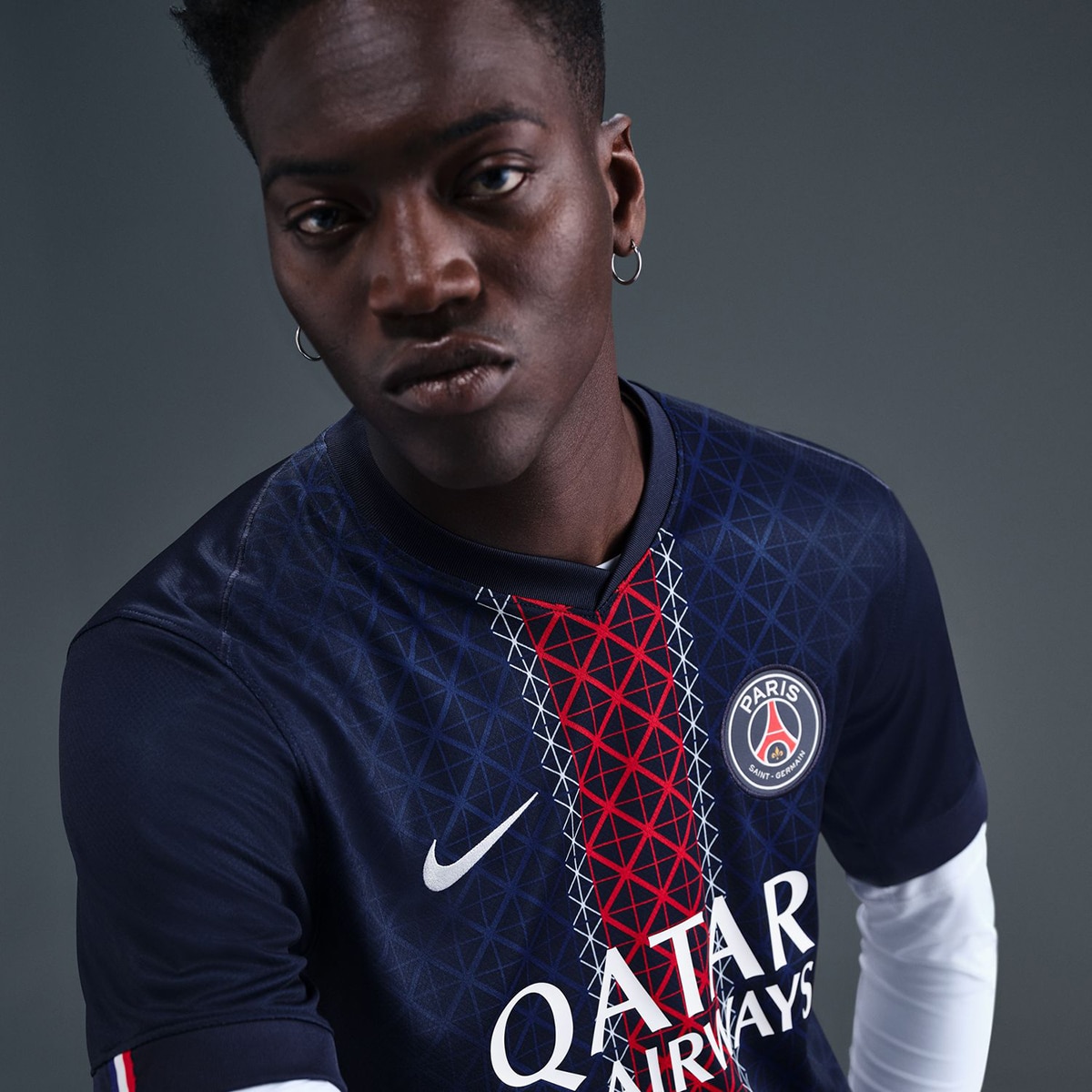 T-shirt de Homem 1.º Equipamento Paris Saint-Germain PSG 2025-2026 Stadium Azul-marinho-3