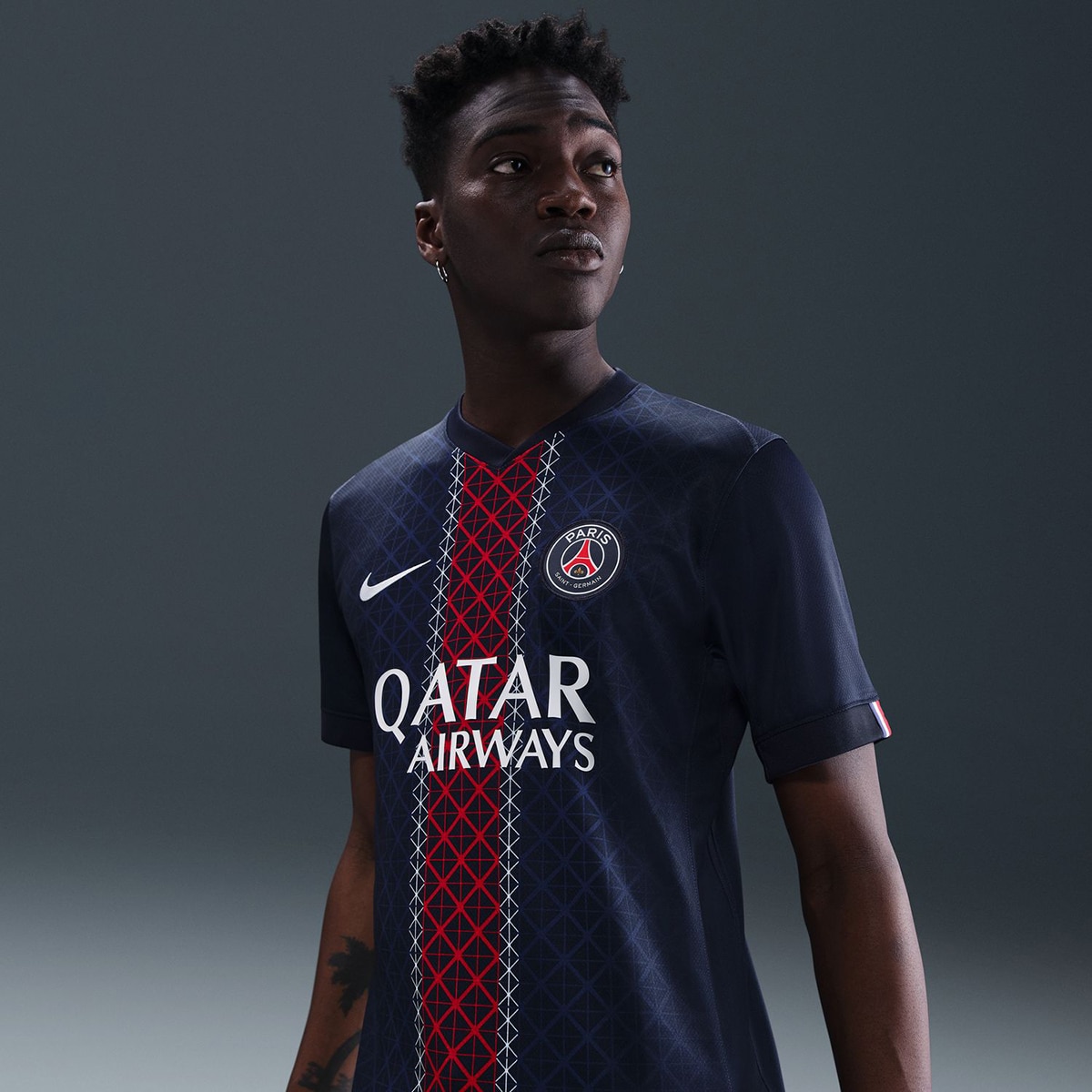 T-shirt de Homem 1.º Equipamento Paris Saint-Germain PSG 2025-2026 Stadium Azul-marinho-5