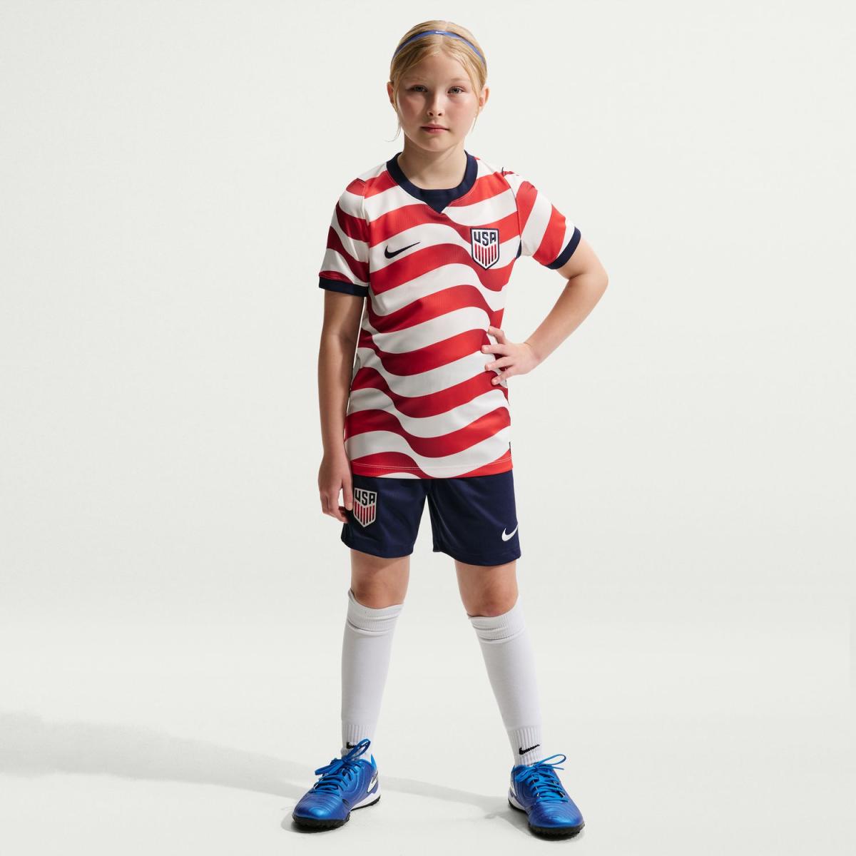 T-shirt de Criança 1.º Equipamento Estados Unidos Mundial 2026 Stadium Branco-5