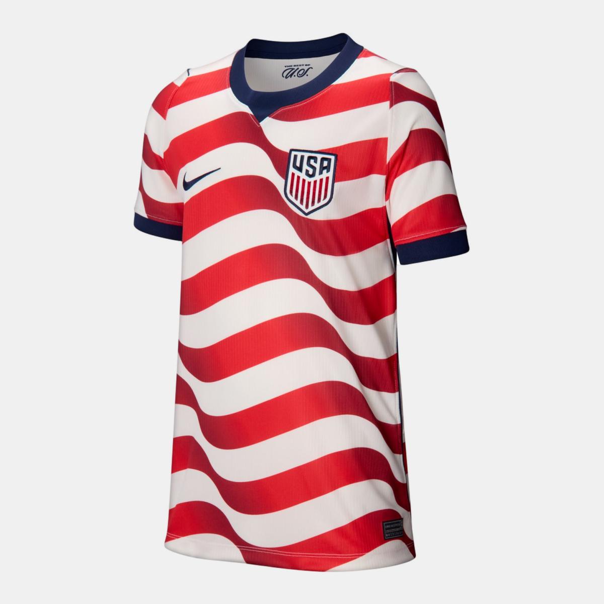T-shirt de Criança 1.º Equipamento Estados Unidos Mundial 2026 Stadium Branco-7