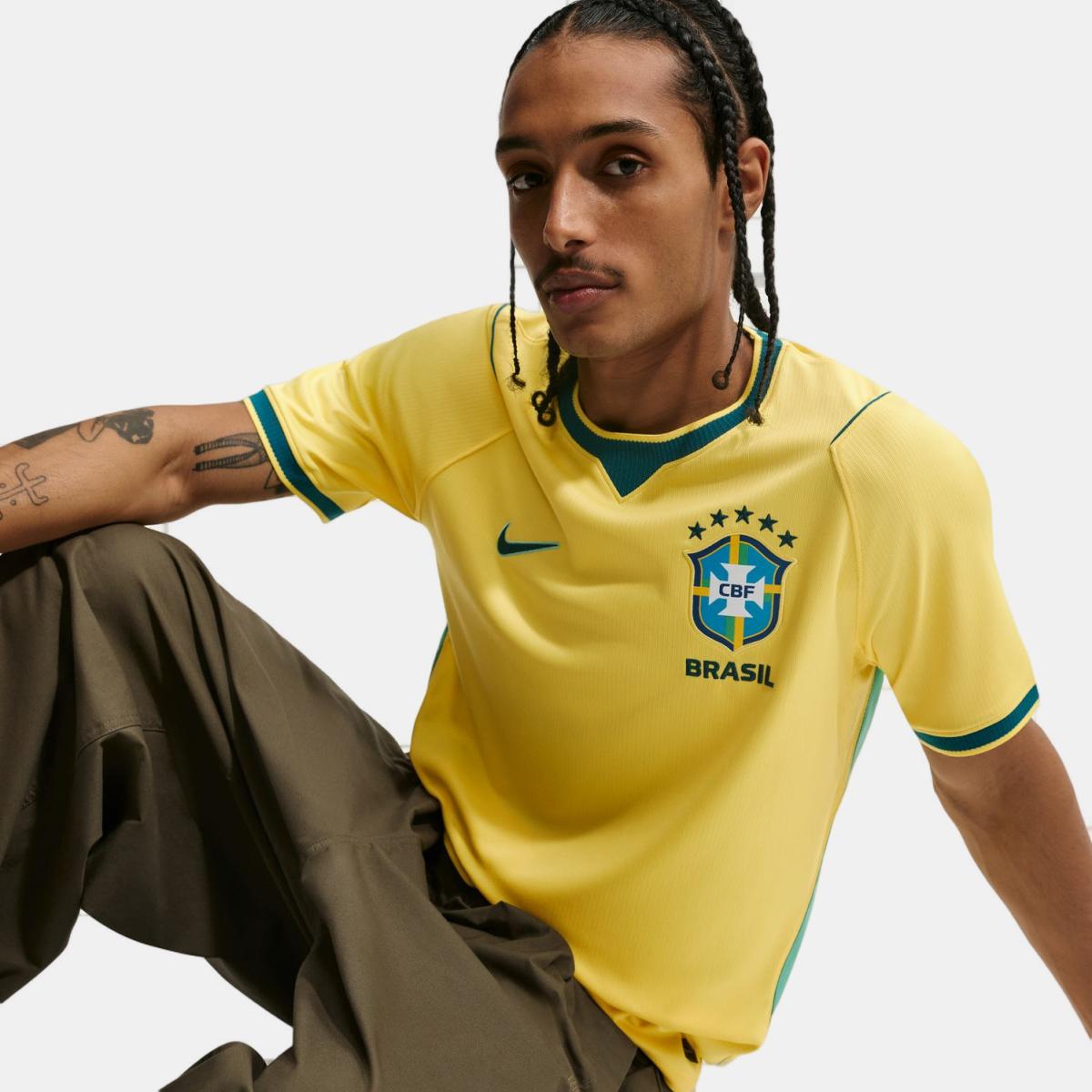 T-shirt de Homem 1.º Equipamento Brasil 2026 Stadium Amarelo-8