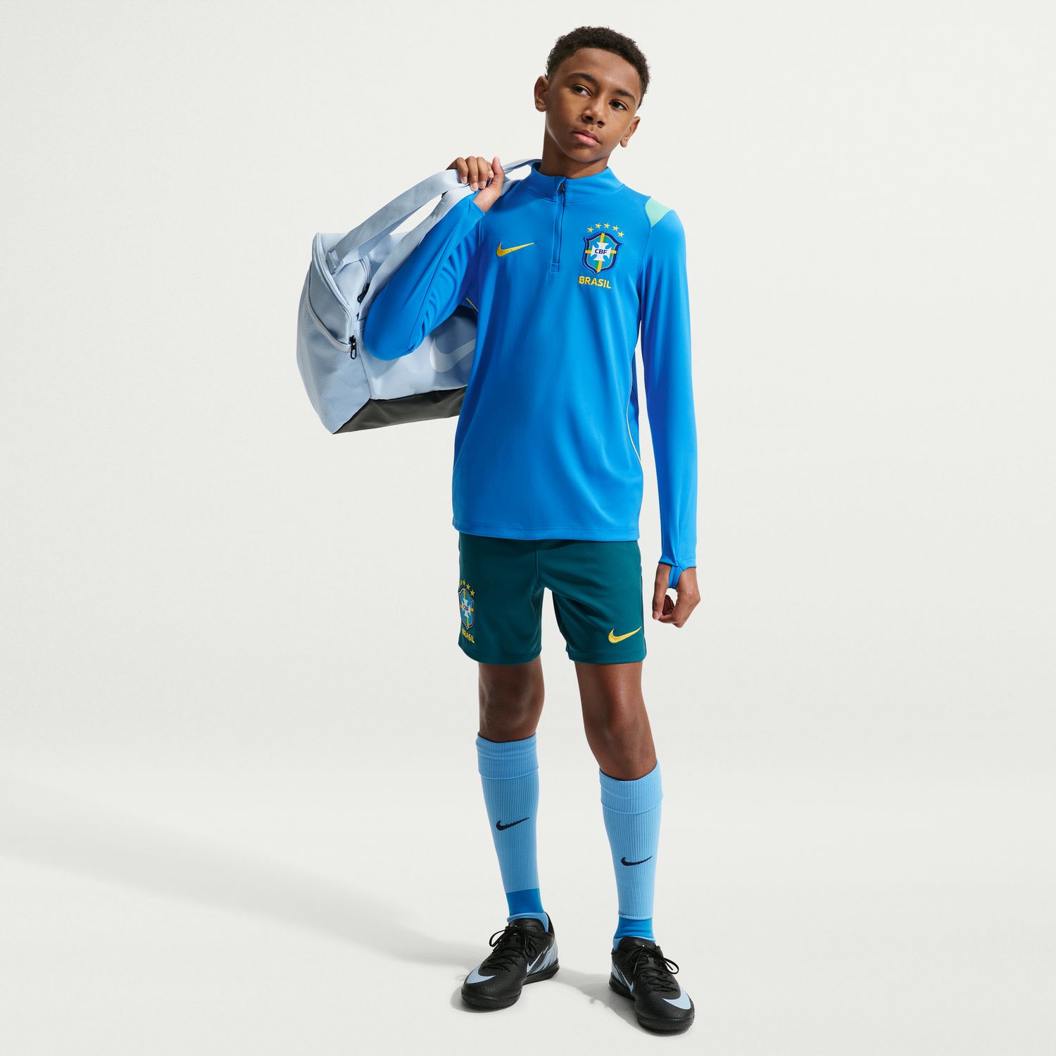 T-shirt de Criança Brasil 2026 Dri-FIT Academy Pro Drill Top Azul-2