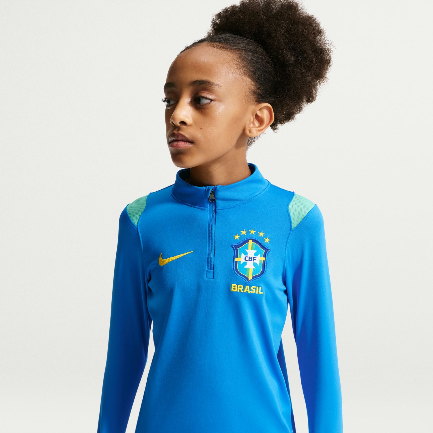 T-shirt de Criança Brasil 2026 Dri-FIT Academy Pro Drill Top Azul-4