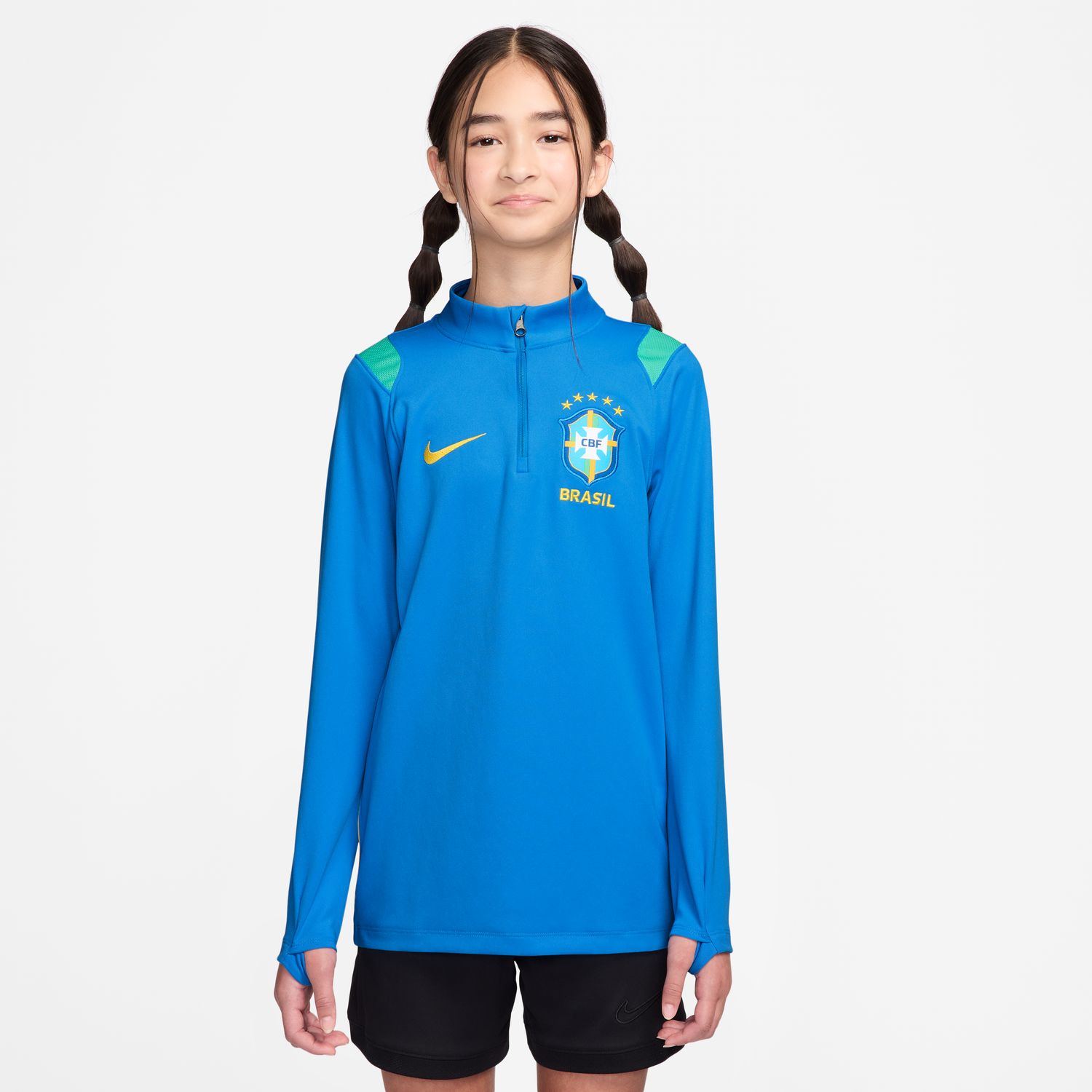 T-shirt de Criança Brasil 2026 Dri-FIT Academy Pro Drill Top Azul-5