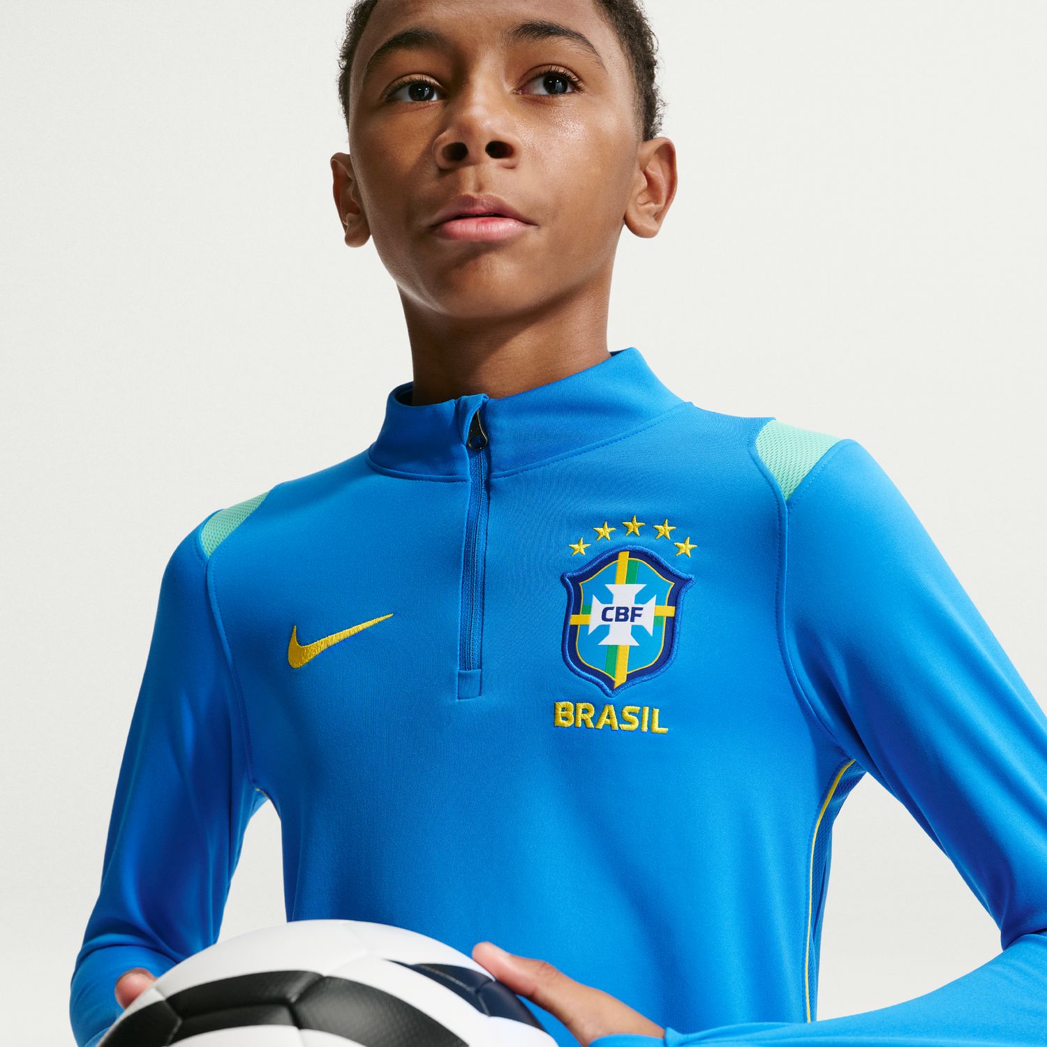 T-shirt de Criança Brasil 2026 Dri-FIT Academy Pro Drill Top Azul-7