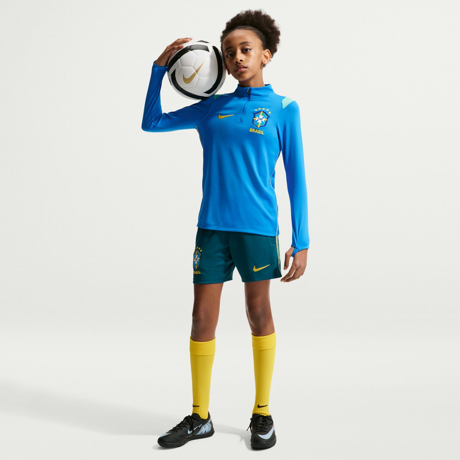 T-shirt de Criança Brasil 2026 Dri-FIT Academy Pro Drill Top Azul-8