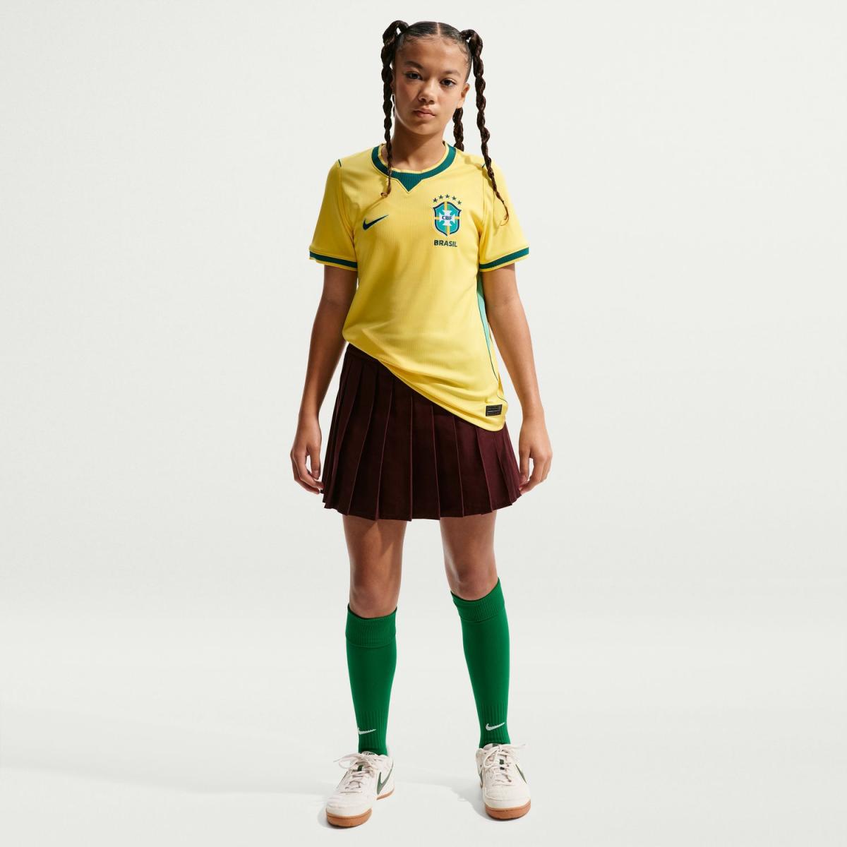 T-shirt de Criança 1.º Equipamento Brasil 2026 Stadium Amarelo-4