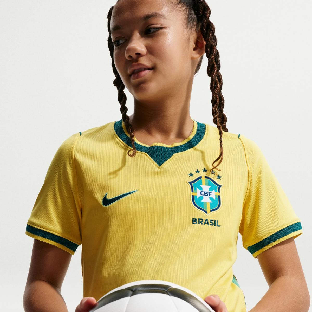 T-shirt de Criança 1.º Equipamento Brasil 2026 Stadium Amarelo-7