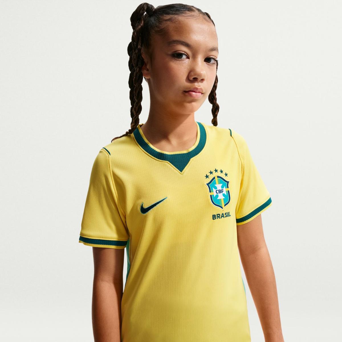 T-shirt de Criança 1.º Equipamento Brasil 2026 Stadium Amarelo-8