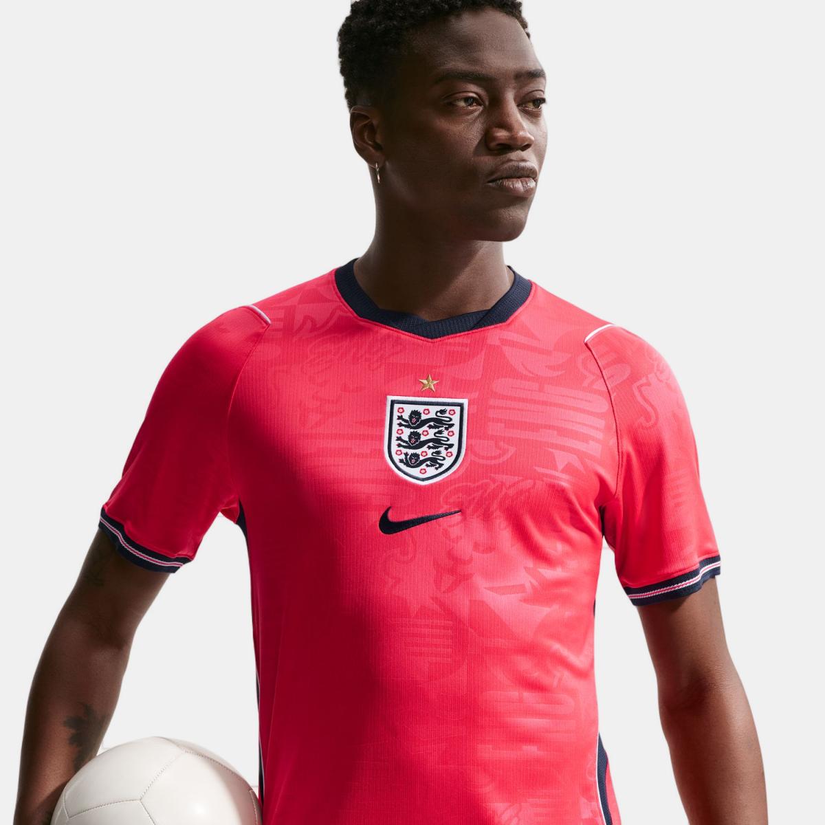 T-shirt de Homem 2.º Equipamento Inglaterra 2026 Stadium Vermelho-3