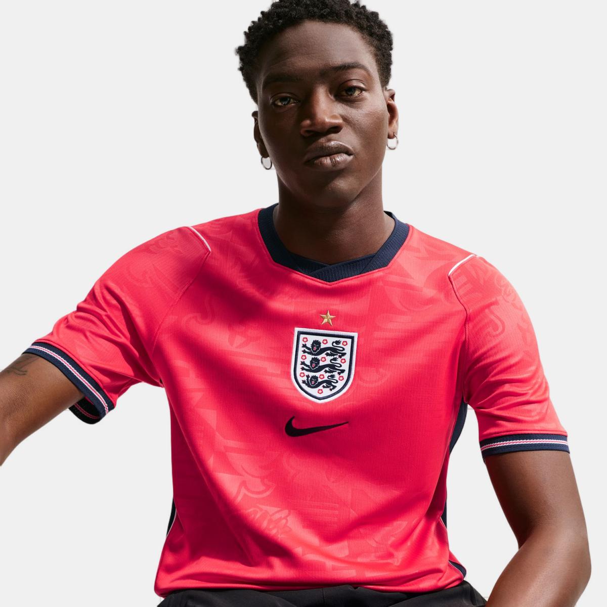 T-shirt de Homem 2.º Equipamento Inglaterra 2026 Stadium Vermelho-4