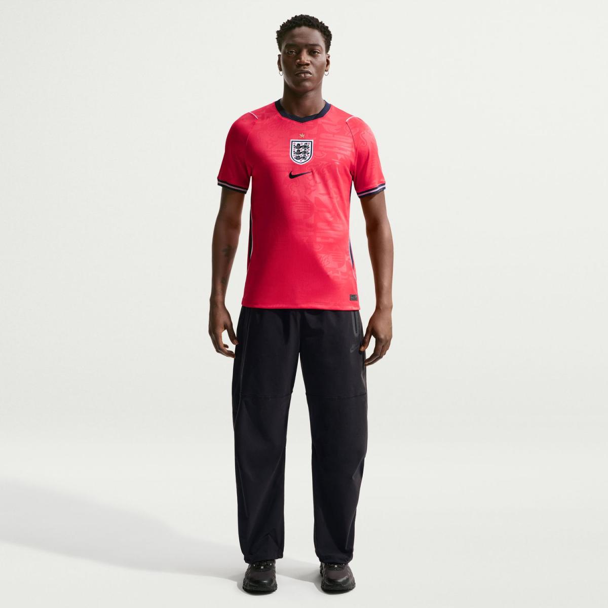 T-shirt de Homem 2.º Equipamento Inglaterra 2026 Stadium Vermelho-8