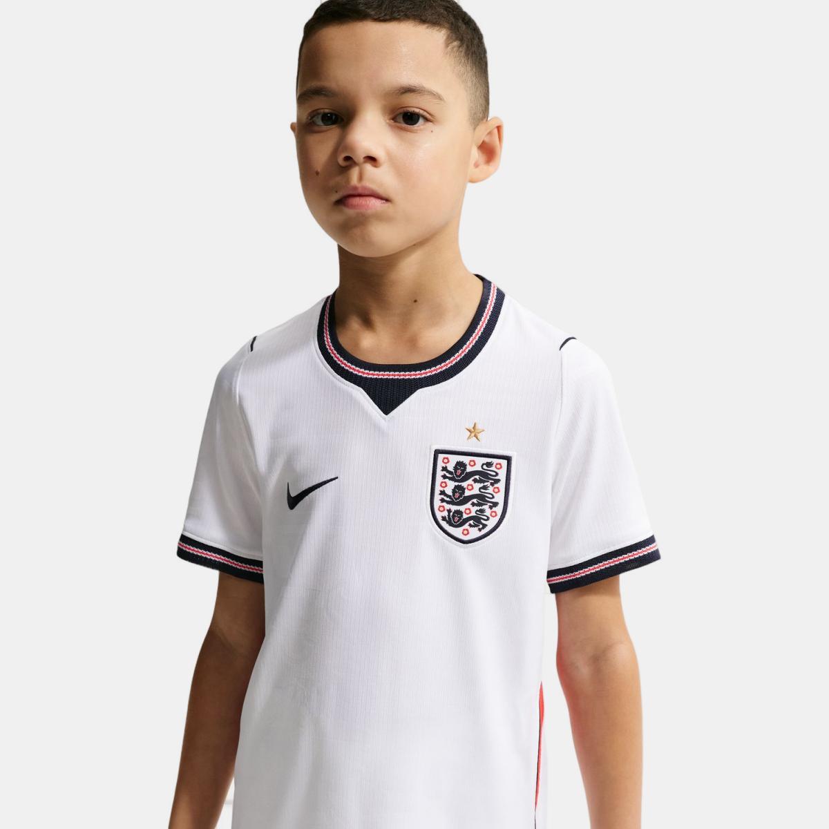 T-shirt de Criança 1.º Equipamento Inglaterra 2026 Stadium Branco-5