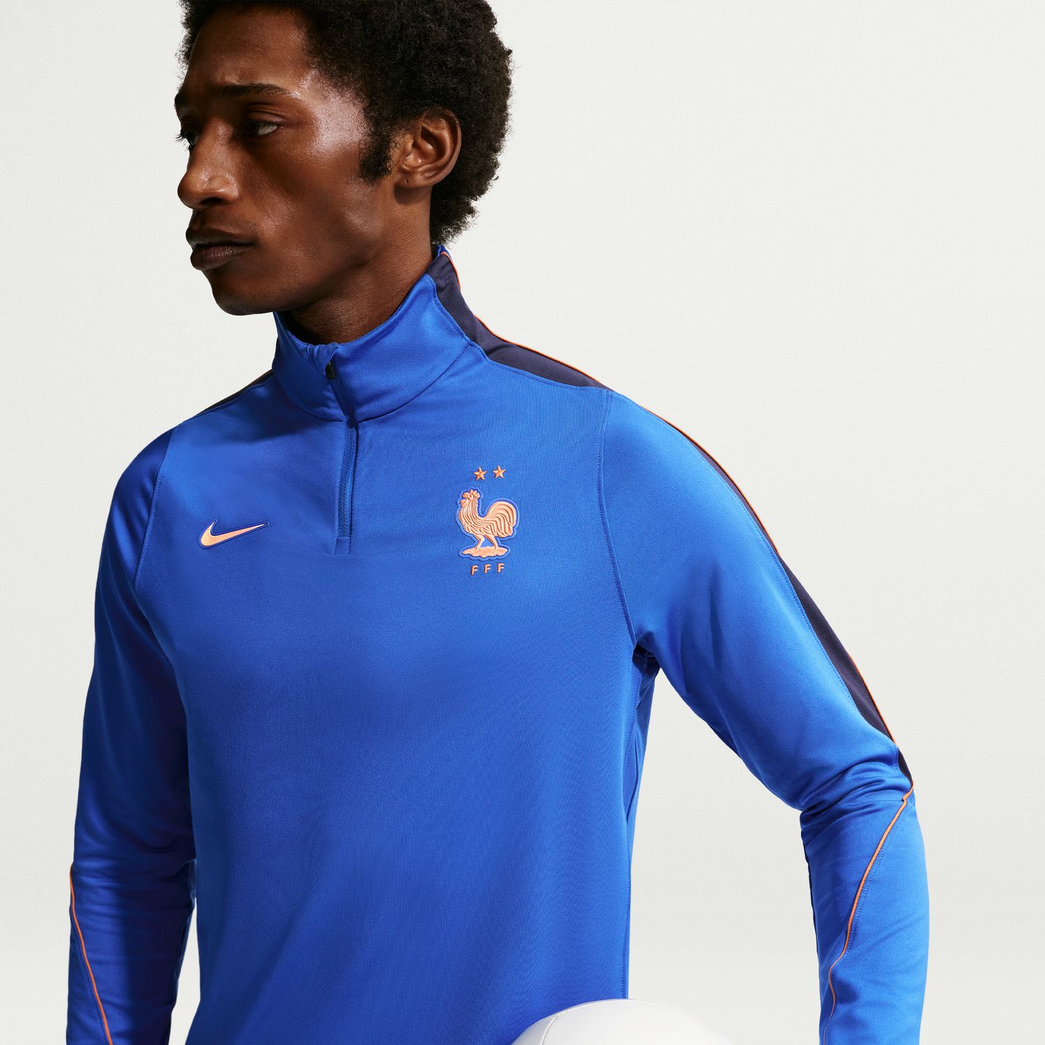 T-shirt de Homem França 2026 Dri-FIT Strike Drill Top Azul-5