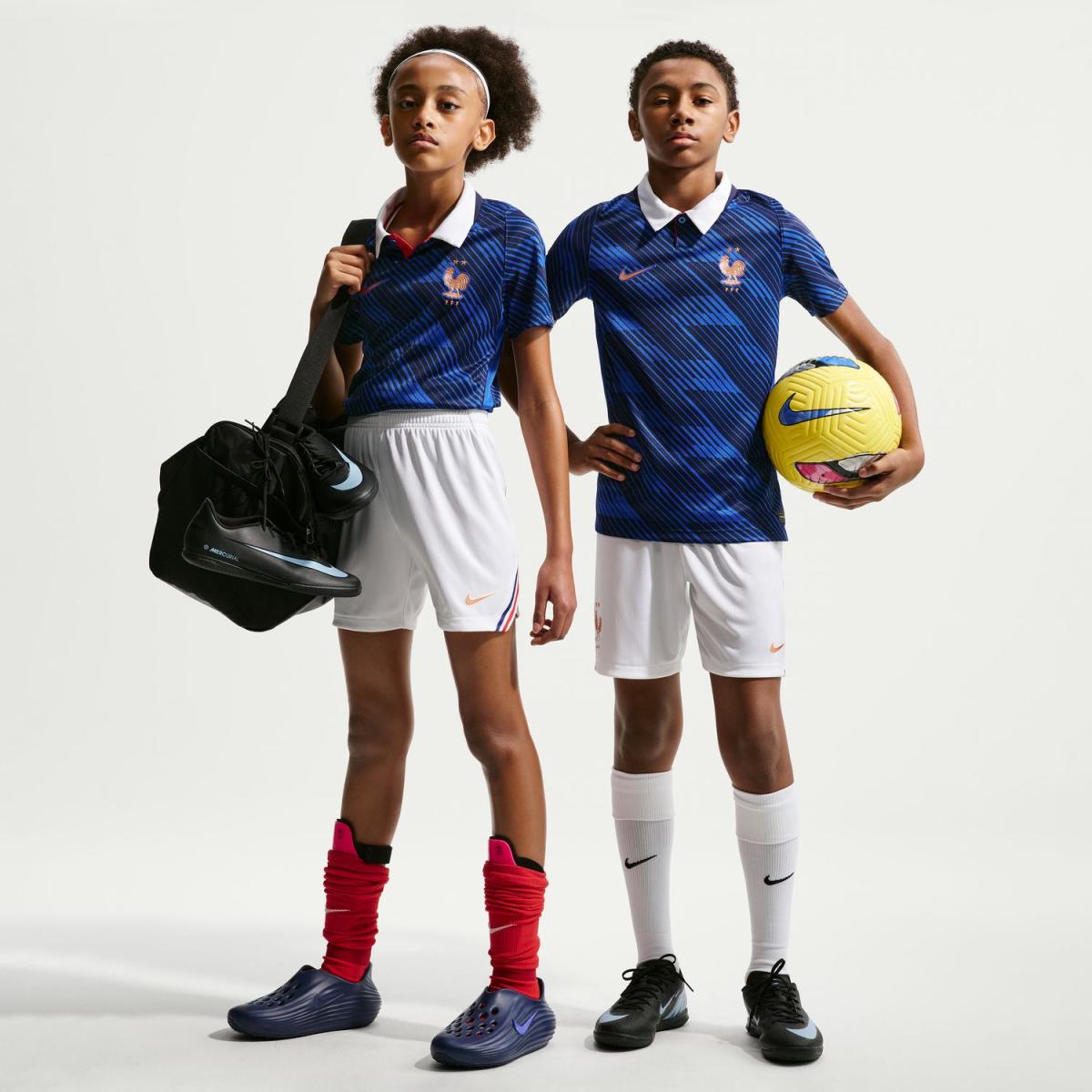 Calções de Criança 1.º Equipamento França 2026 Stadium Branco-4