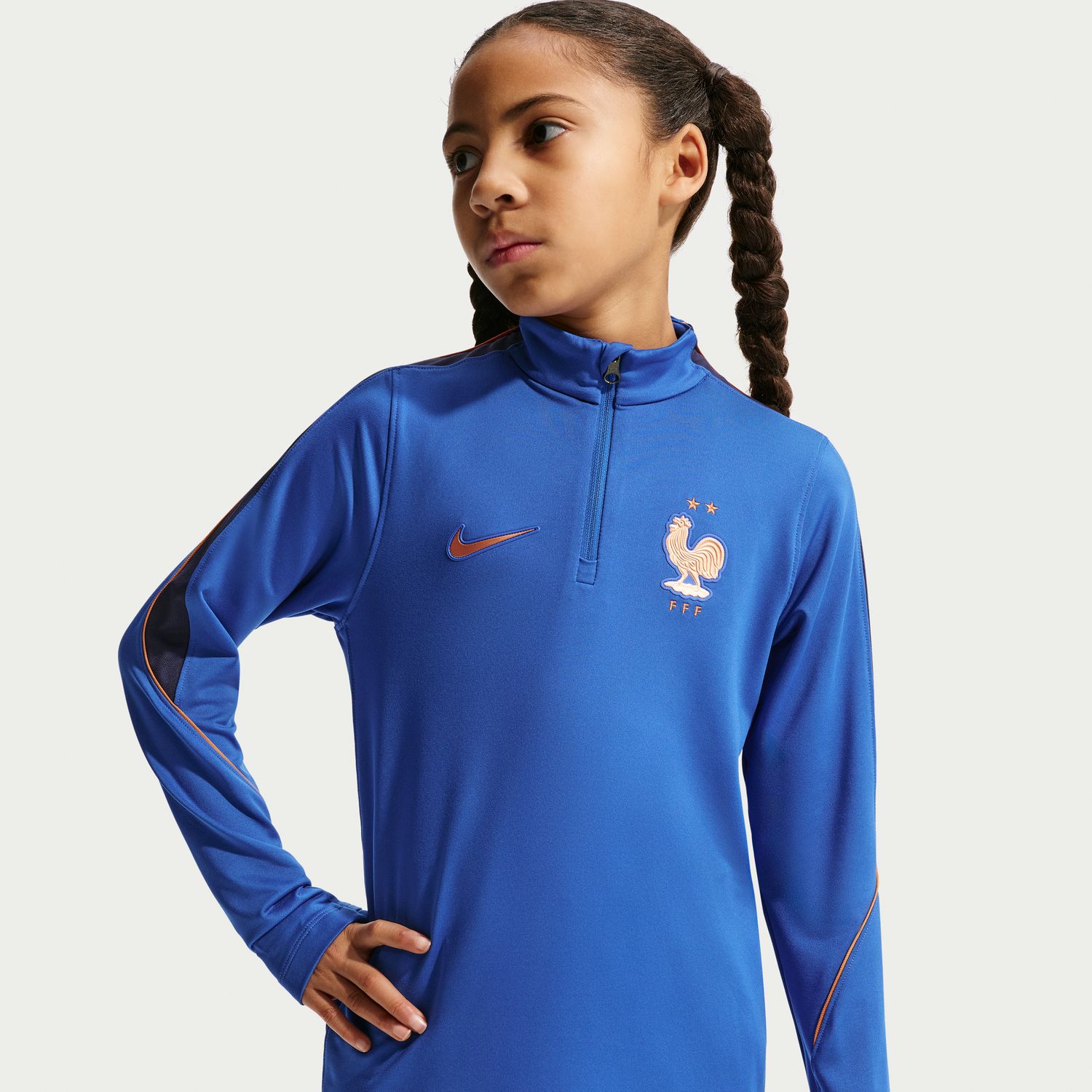 T-shirt de Criança França 2026 Dri-FIT Strike Drill Top Azul-2