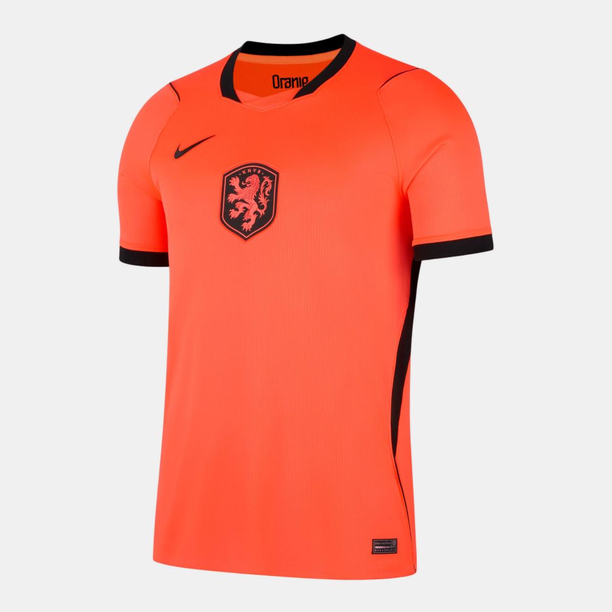 T-shirt de Homem 1.º Equipamento Países Baixos 2026 Stadium Laranja-7