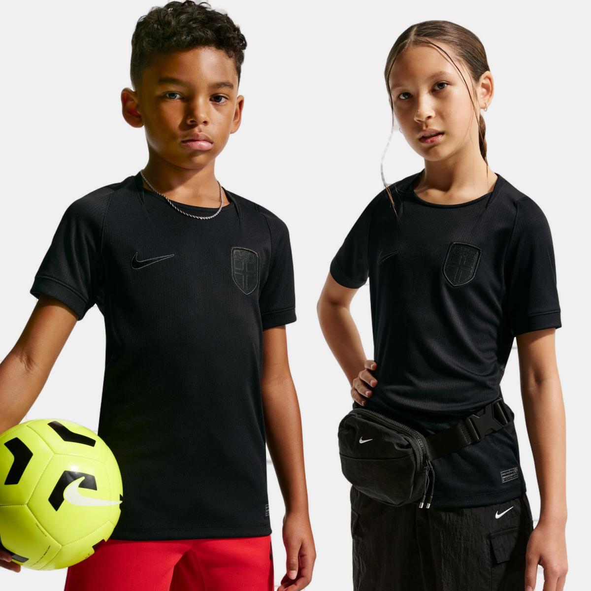 T-shirt de Criança 2.º Equipamento Noruega 2026 Stadium Preto-1