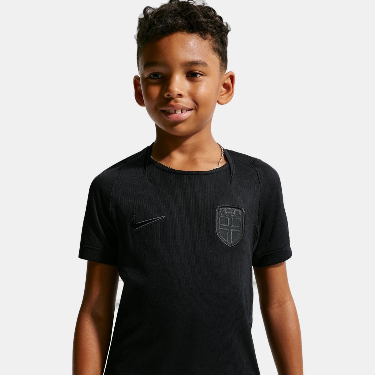 T-shirt de Criança 2.º Equipamento Noruega 2026 Stadium Preto-6
