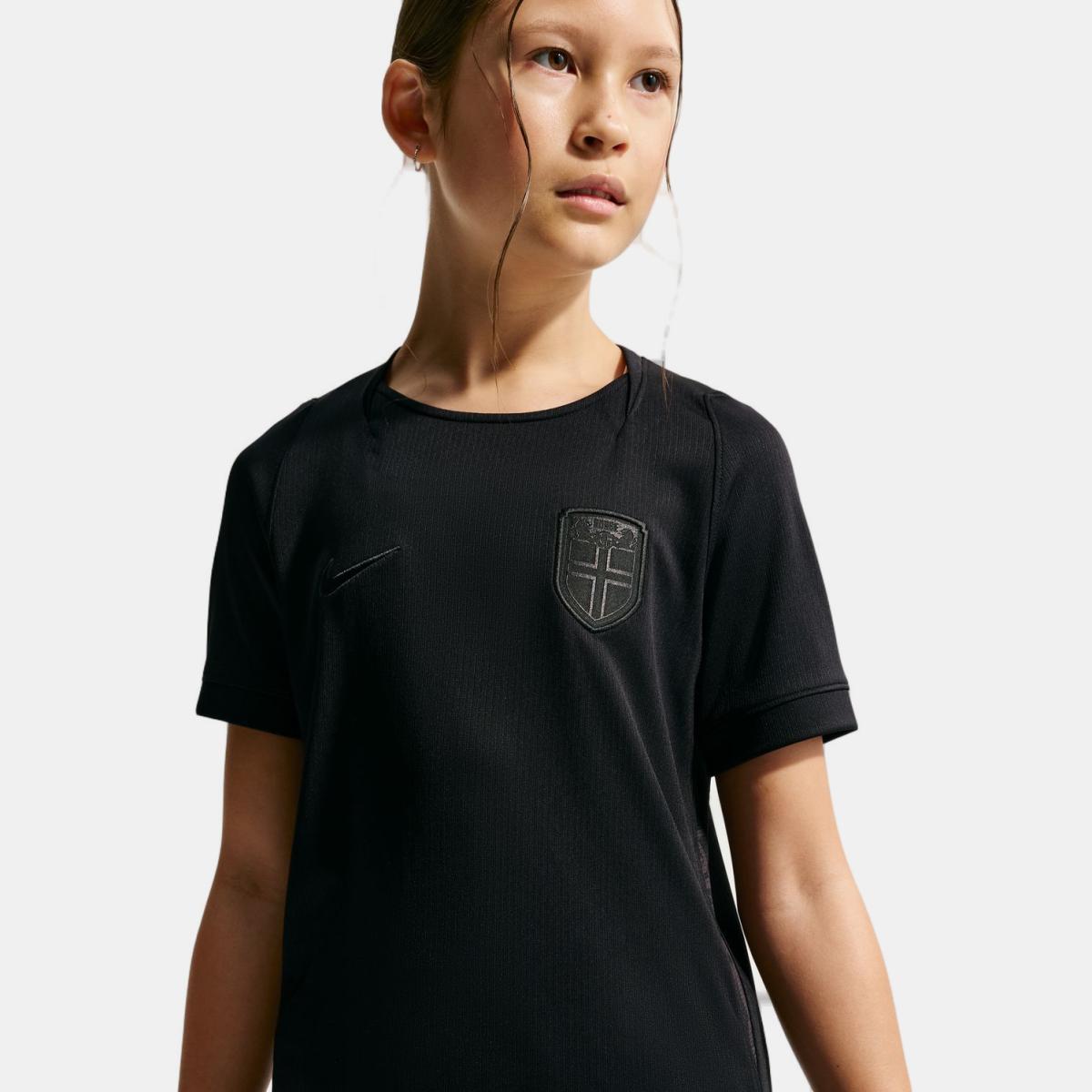 T-shirt de Criança 2.º Equipamento Noruega 2026 Stadium Preto-7