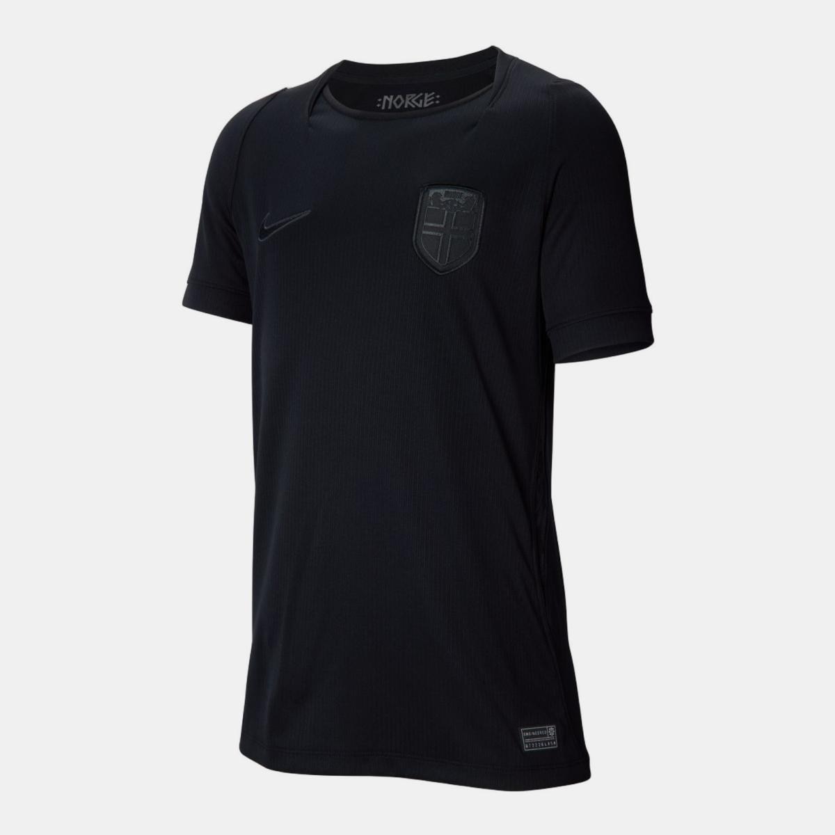 T-shirt de Criança 2.º Equipamento Noruega 2026 Stadium Preto-9