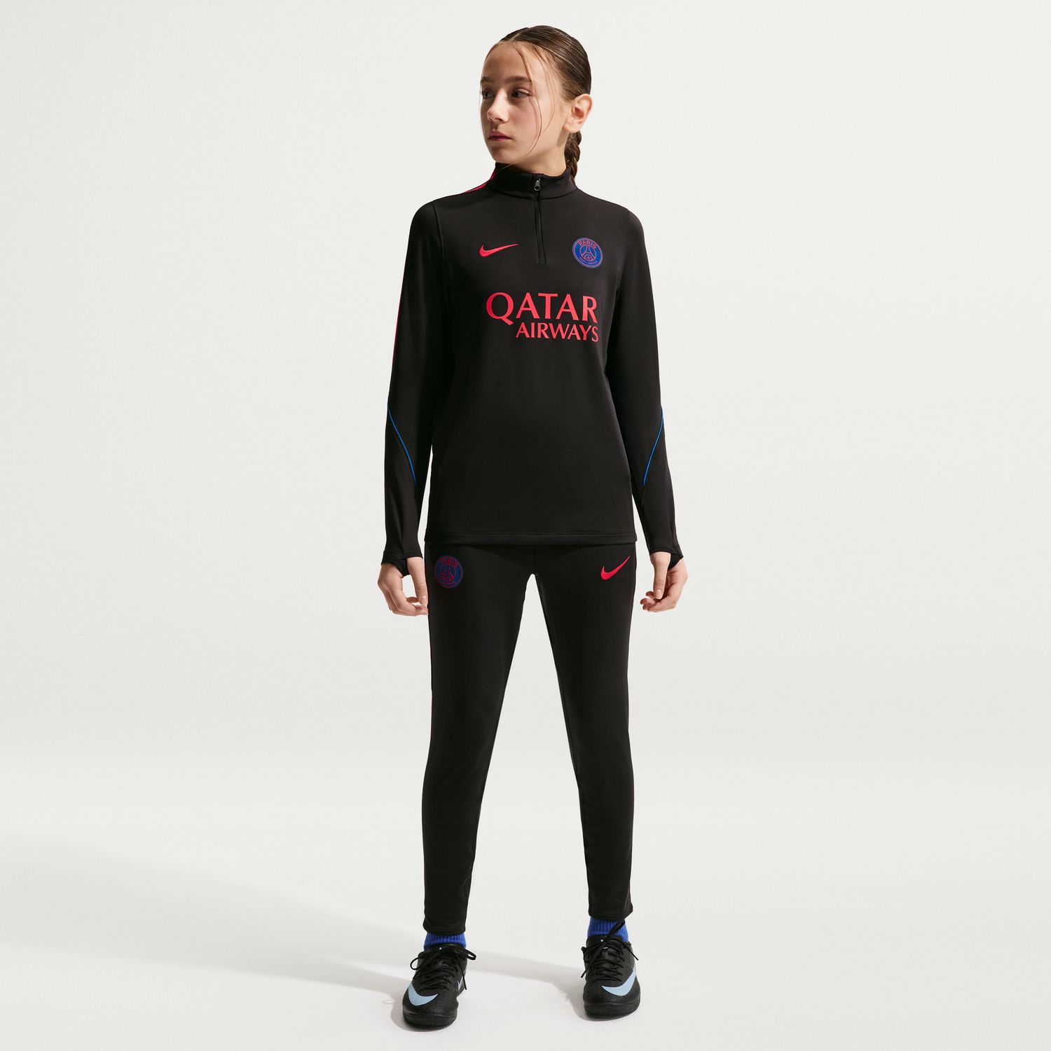 T-shirt de Criança PSG Paris Saint-Germain FC 2026-2027 Dri-FIT Strike Drill Top Preto-7