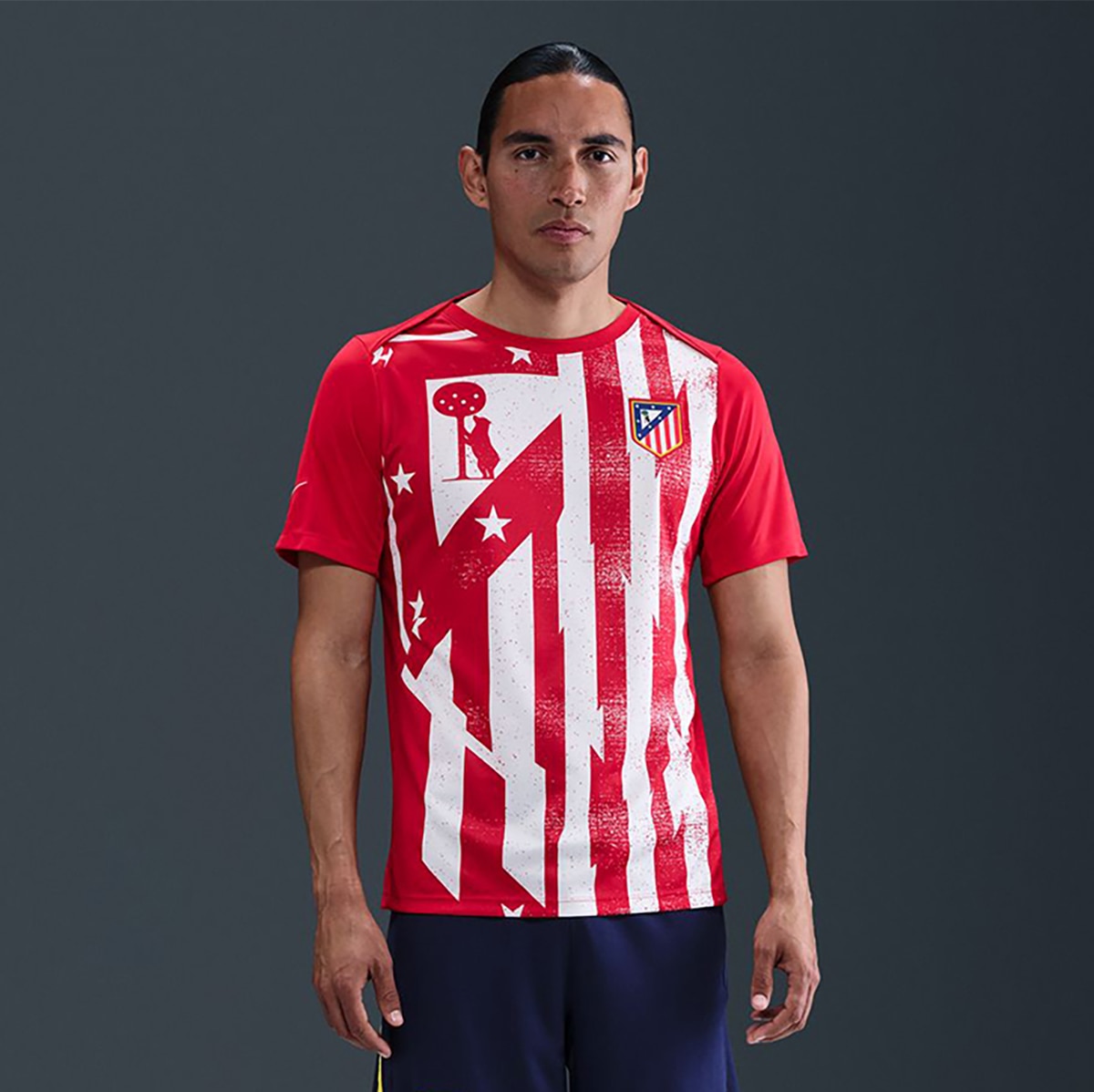T-shirt de Homem Atlético de Madrid 2025-2026 Academy Vermelho / Branco-1