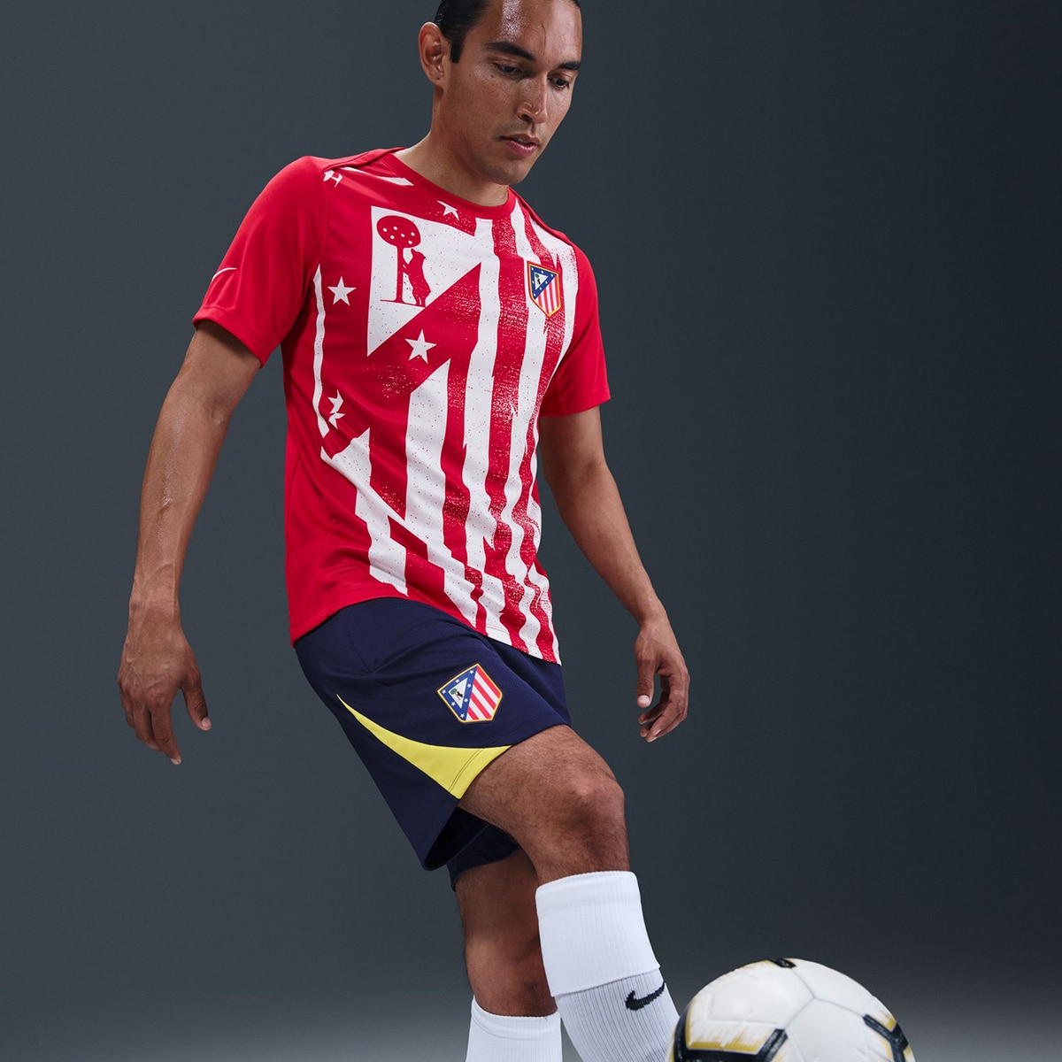 T-shirt de Homem Atlético de Madrid 2025-2026 Academy Vermelho / Branco-3