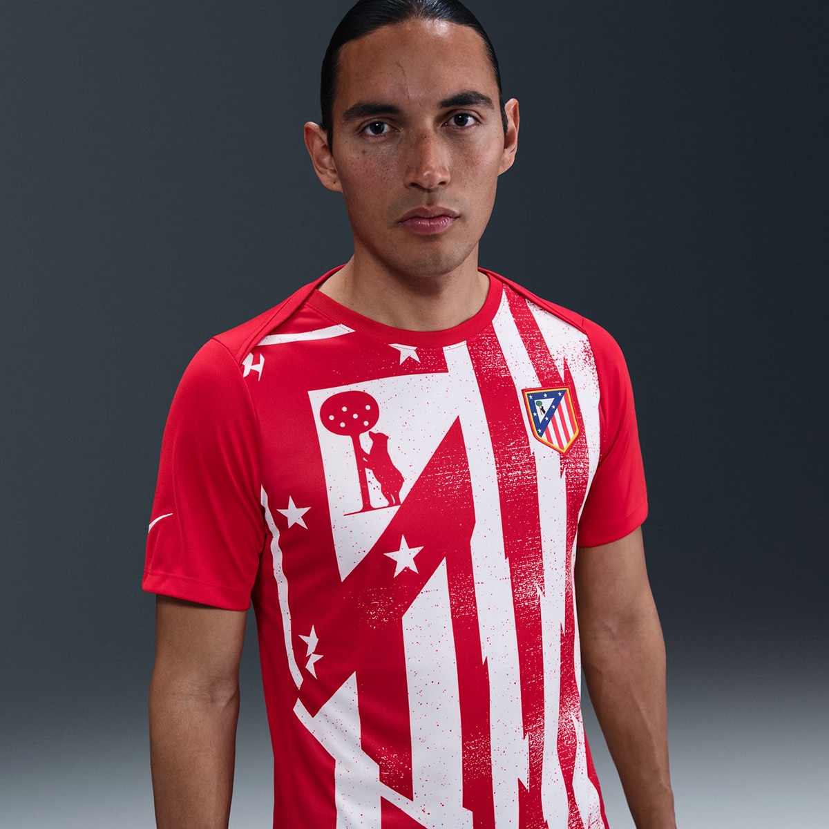 T-shirt de Homem Atlético de Madrid 2025-2026 Academy Vermelho / Branco-5