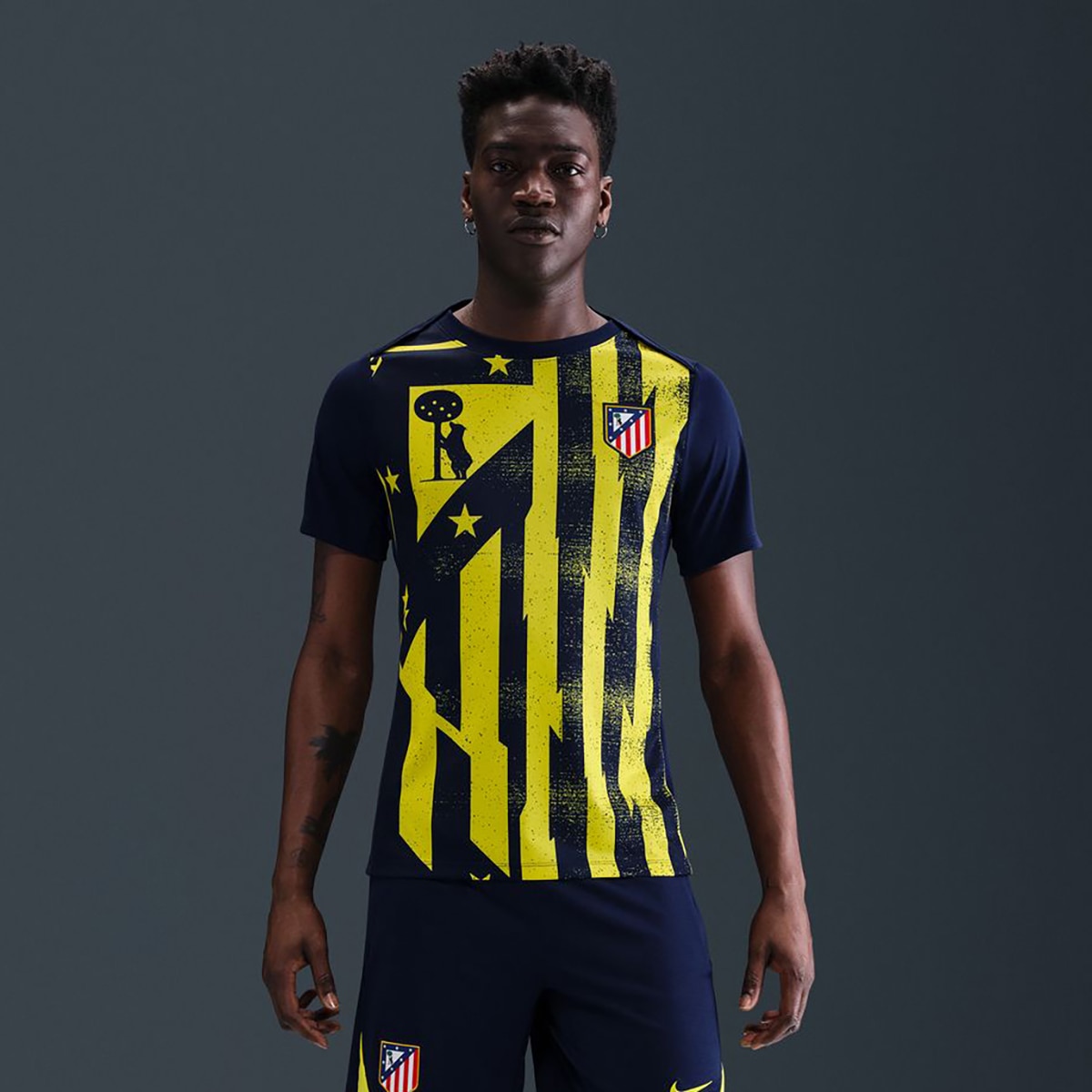 T-shirt de Homem Atlético de Madrid 2025-2026 Academy Azul / Amarelo-1