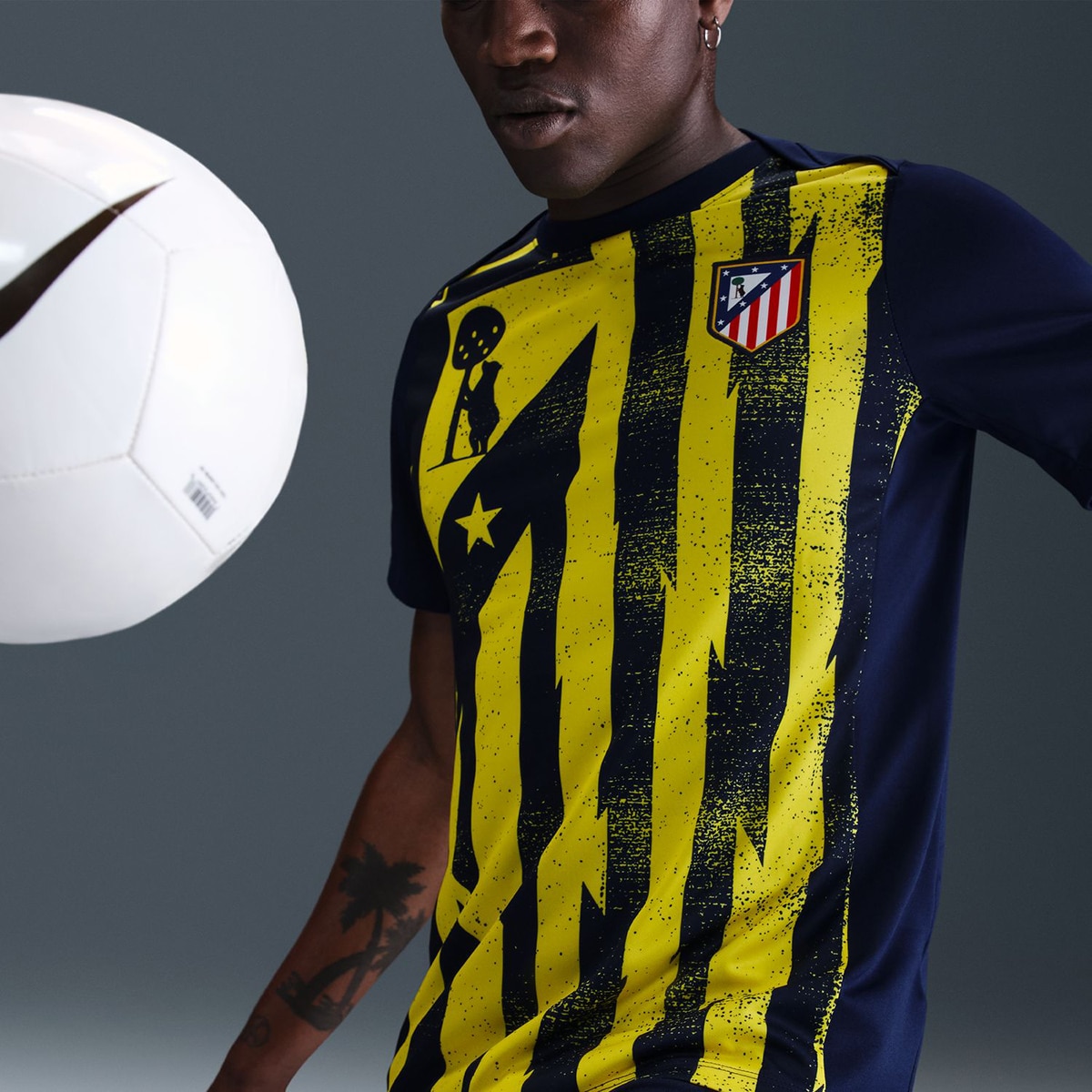 T-shirt de Homem Atlético de Madrid 2025-2026 Academy Azul / Amarelo-5