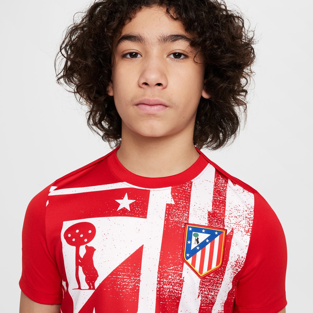 T-shirt de Criança Atlético de Madrid 2025-2026 Academy Vermelho / Branco-3