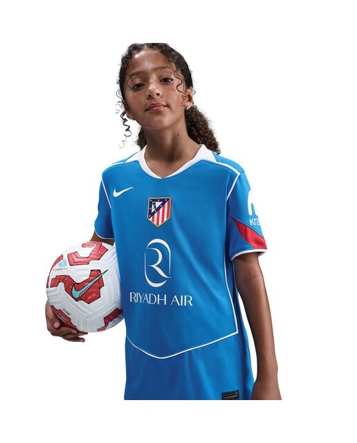 T-shirt de Criança 3.º Equipamento Atlético de Madrid 2025-2026 Stadium Azul-4