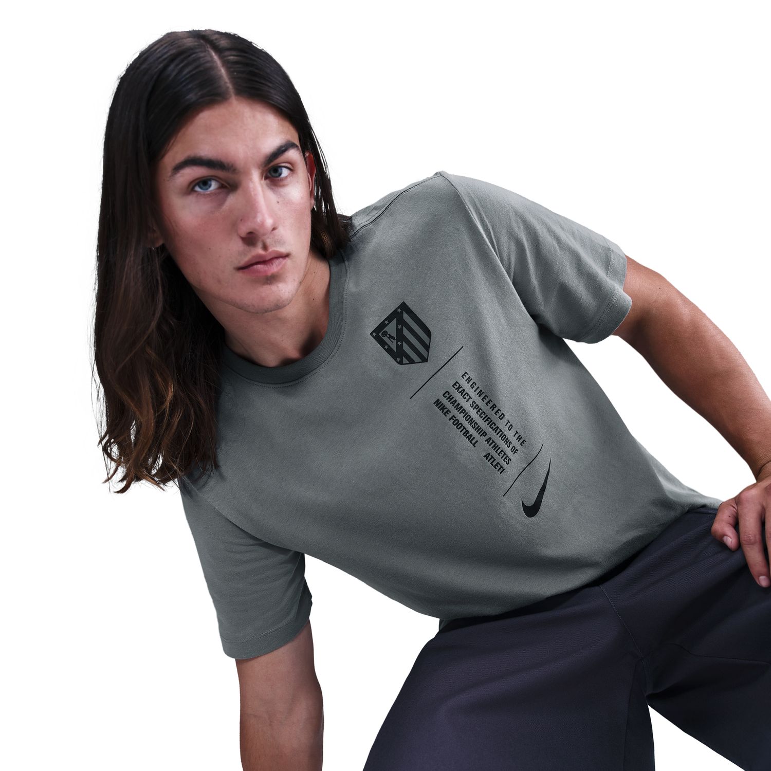 T-shirt de Homem Atlético de Madrid 2025-2026 Cinzento-1