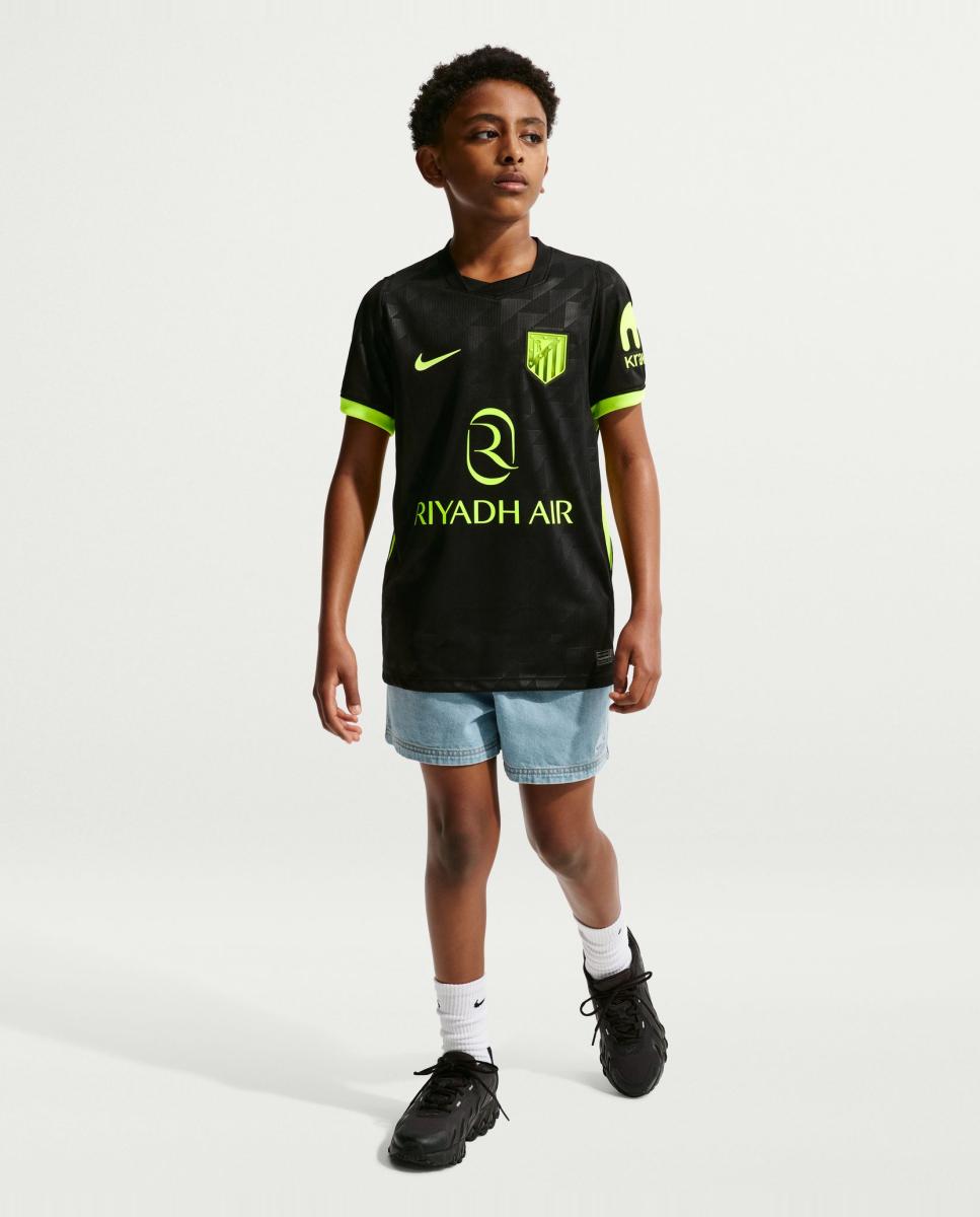 T-shirt de Criança 2.º Equipamento Atlético de Madrid 2026-2027 Stadium Preto-3