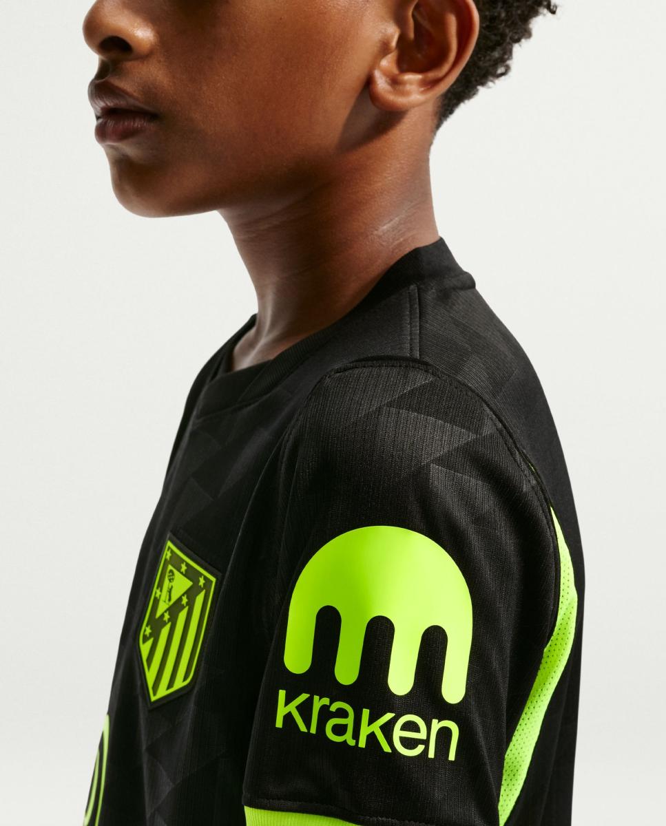 T-shirt de Criança 2.º Equipamento Atlético de Madrid 2026-2027 Stadium Preto-6
