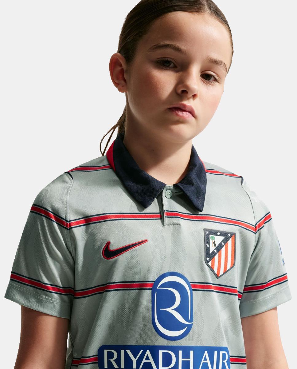 T-shirt de Criança 3.º Equipamento Atlético de Madrid 2026-2027 Stadium Cinzento-7