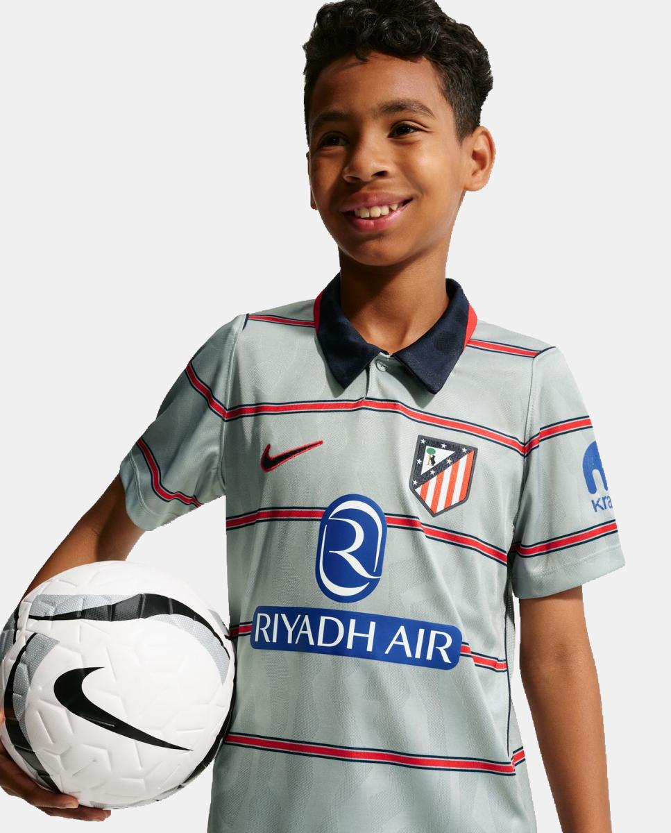 T-shirt de Criança 3.º Equipamento Atlético de Madrid 2026-2027 Stadium Cinzento-8