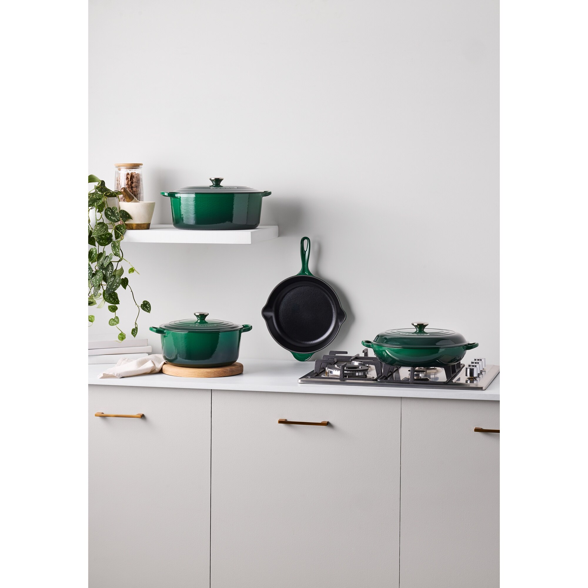 Imagen 4 de Sartén Skillet redonda de hierro fundido Le Creuset - Verde oscuro Sartén de 26 cm Verde oscuro