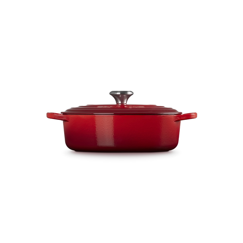 Cocotte Oval Baja Signature hierro colado esmaltado Cereza Le Creuset