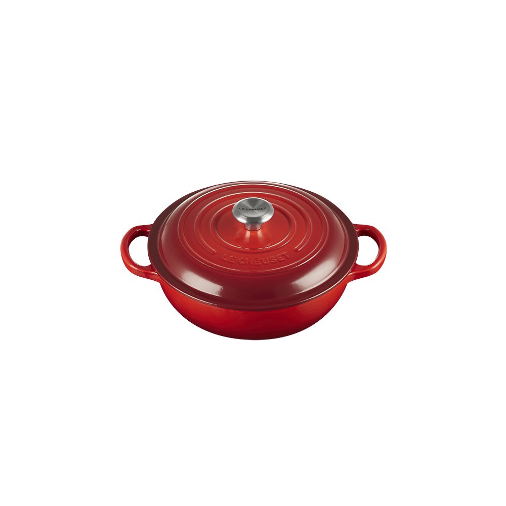 Imagen 2 de Cocotte Oval Baja Signature hierro colado esmaltado Volcánico Le Creuset - Naranja 27 cm Naranja