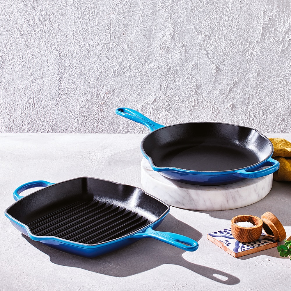 Imagen 2 de Sartén Skillet cuadrada de hierro fundido Le Creuset - Azulón Sartén de 26 cm Azulón