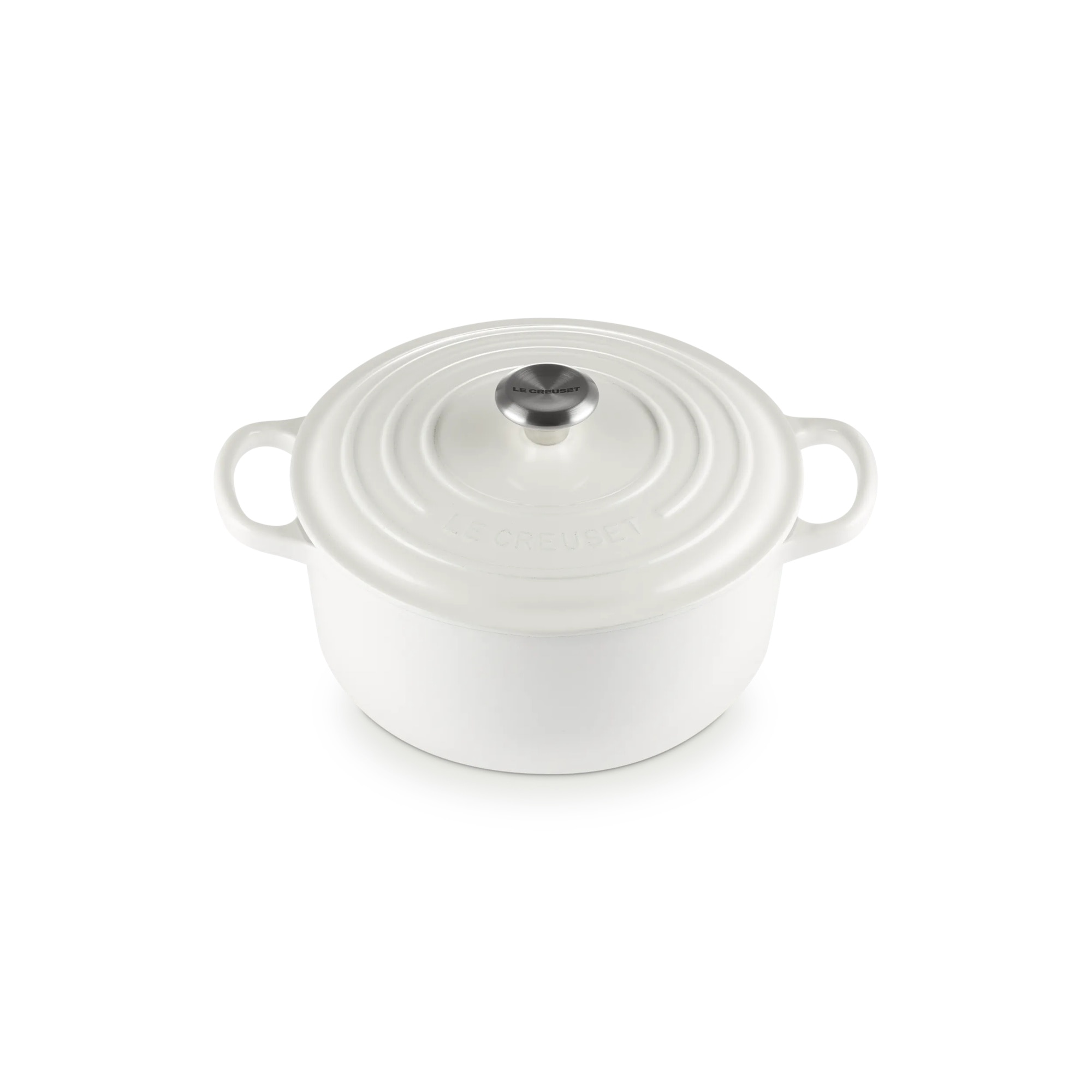 Cocotte redonda de hierro fundido Le Creuset - Blanco 20 cm Blanco-2