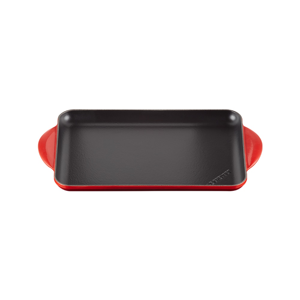 Parrilla rectangular lisa de hierro fundido Le Creuset - Cereza Cereza-1