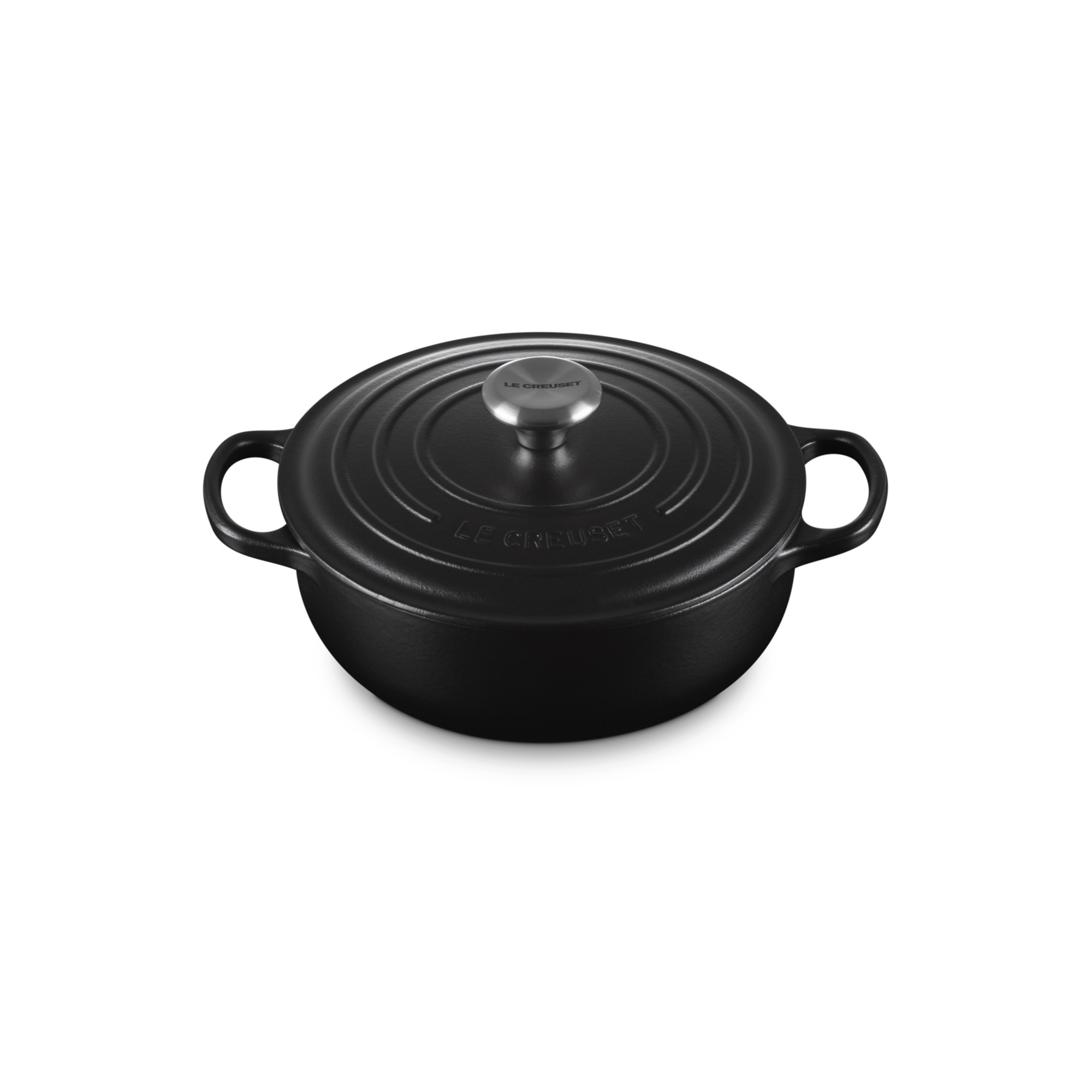 Cocotte redonda de hierro fundido Le Creuset - Negro mate 18  cm Negro mate-2