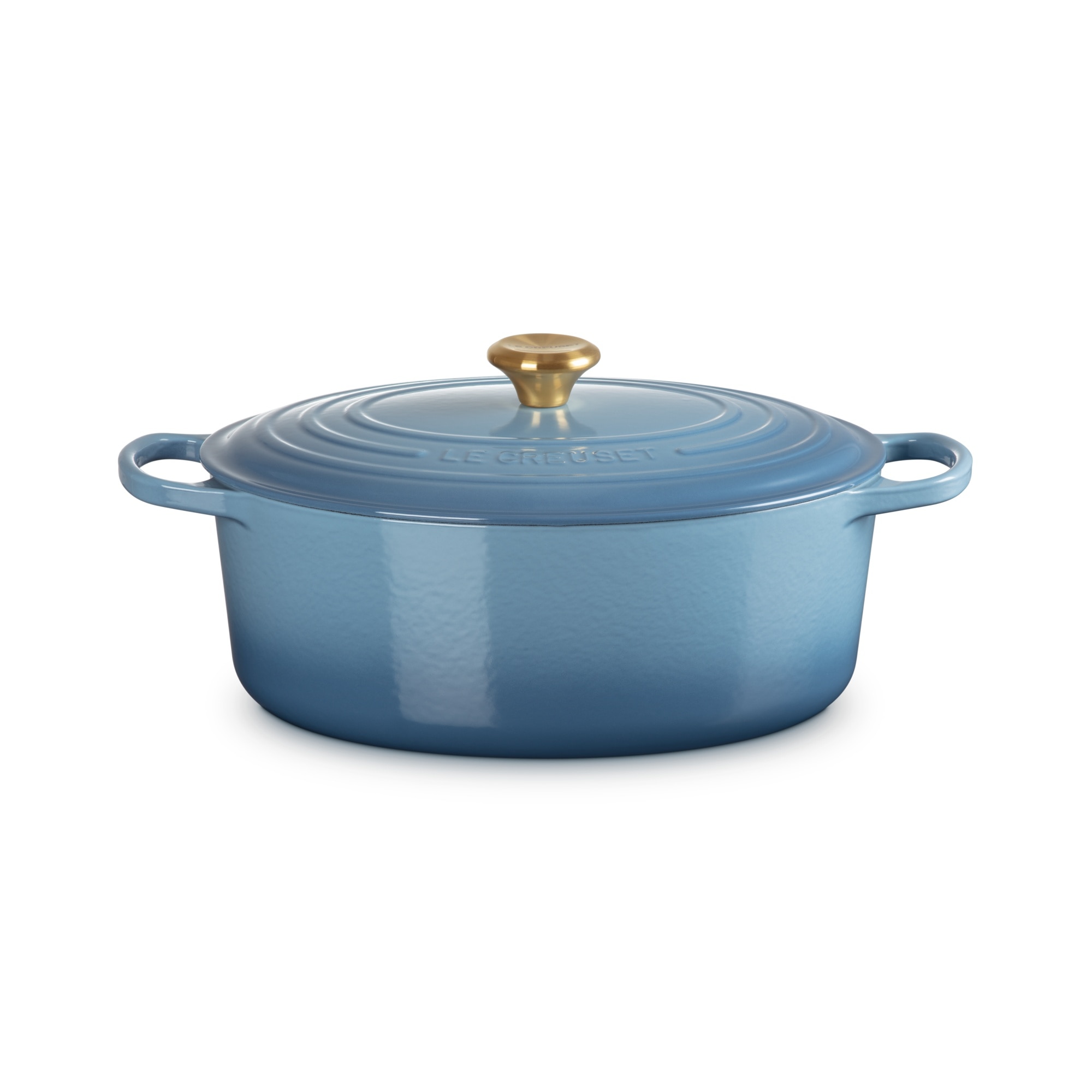 Imagen 1 de Cocotte oval de hierro fundido Le Creuset - Azul claro 33 cm Azul claro