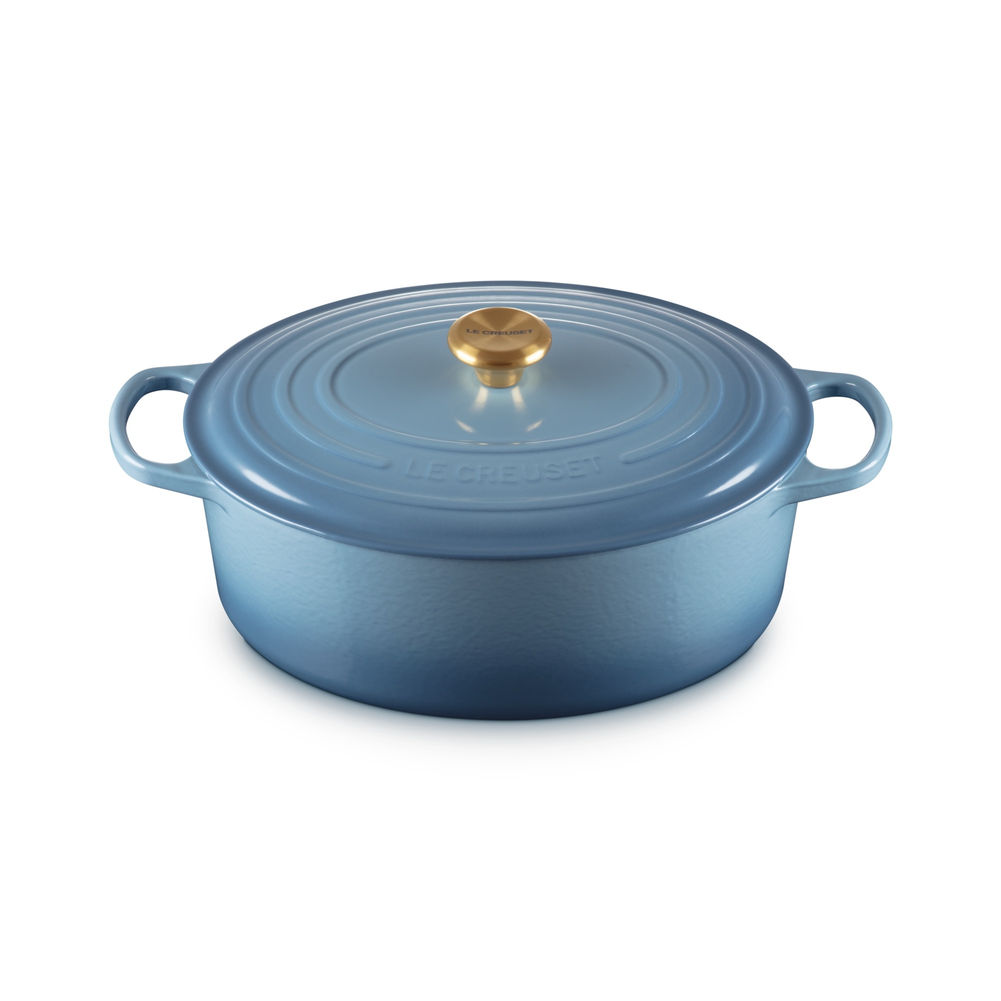 Imagen 2 de Cocotte oval de hierro fundido Le Creuset - Azul claro 33 cm Azul claro